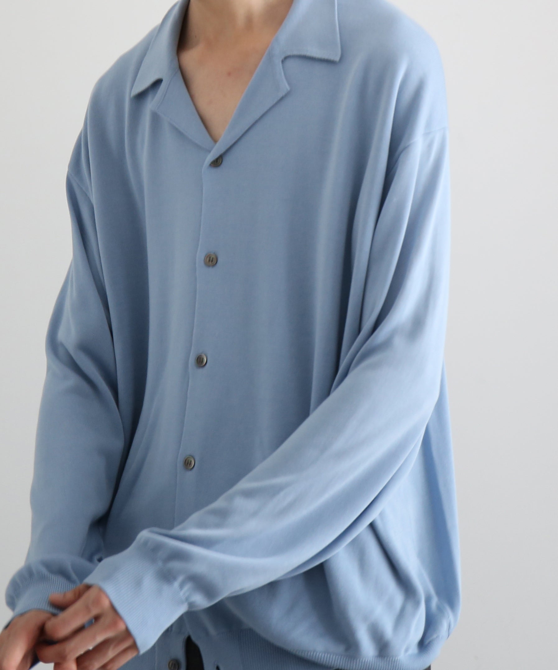 crepuscule【クレプスキュール】【EXCLUSIVE】Open collar knit shirt