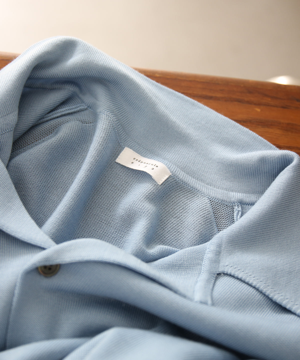 【EXCLUSIVE】crepuscule Open collar knit shirt "WHITE"