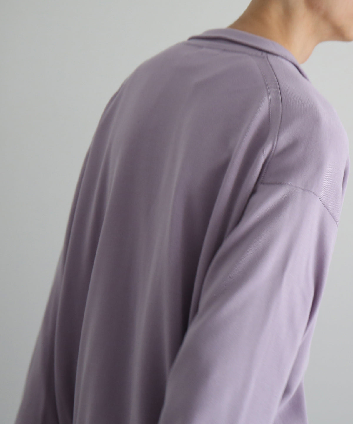 【EXCLUSIVE】crepuscule Open collar knit shirt "LIGHT PURPLE"