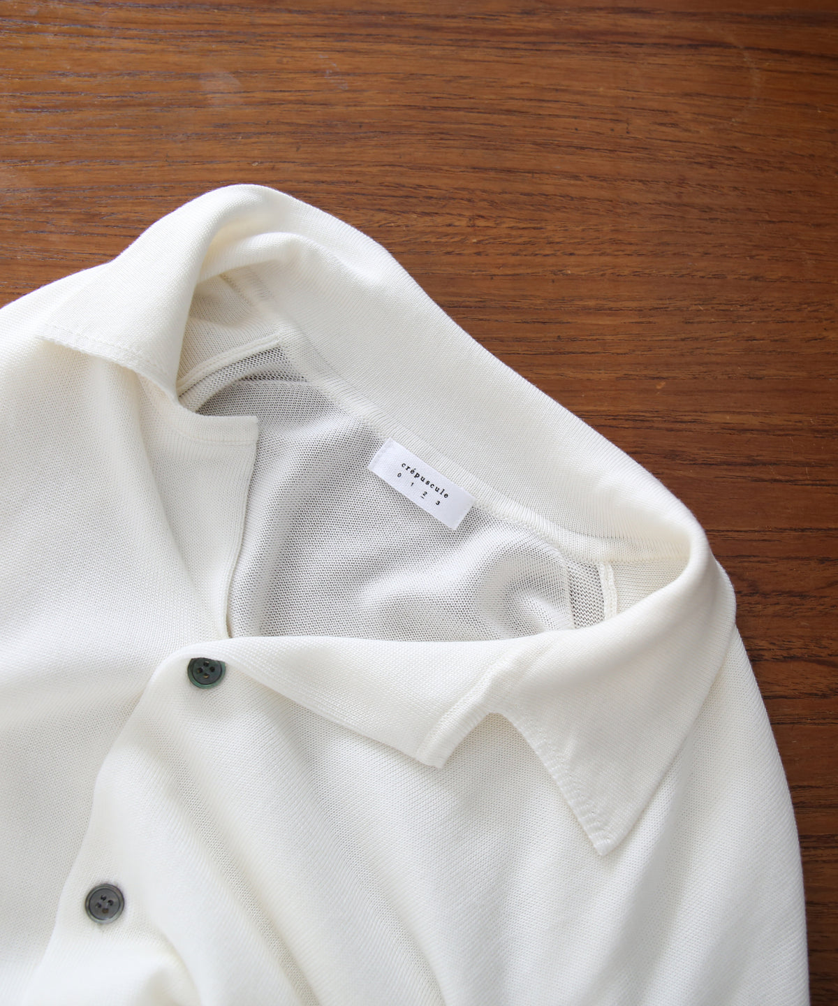 【EXCLUSIVE】crepuscule Open collar knit shirt "LIGHT PURPLE"