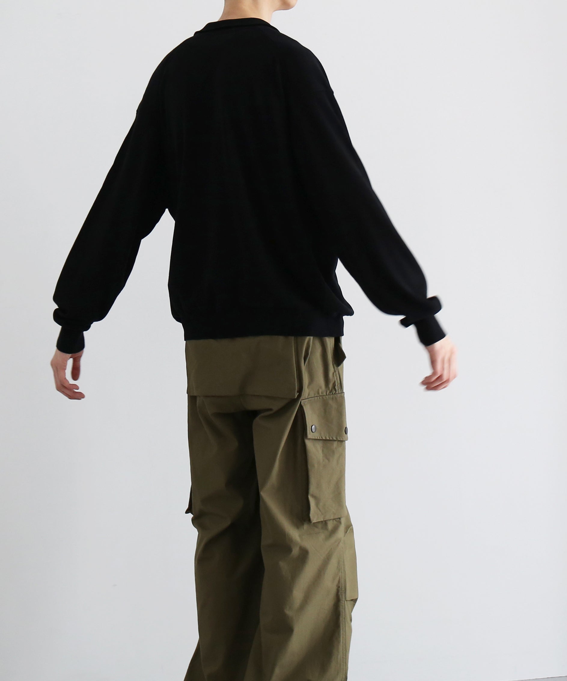 crepuscule【クレプスキュール】【EXCLUSIVE】Open collar knit shirt