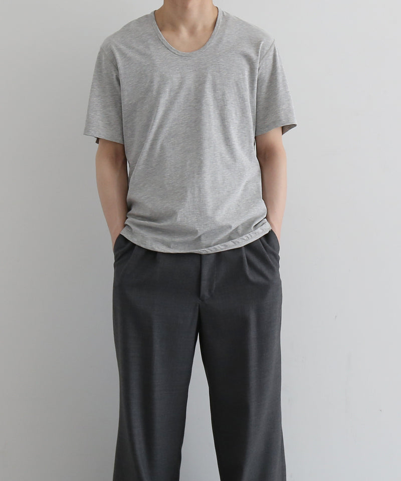 KAIKO U neck t-shirts "TOP GRAY"