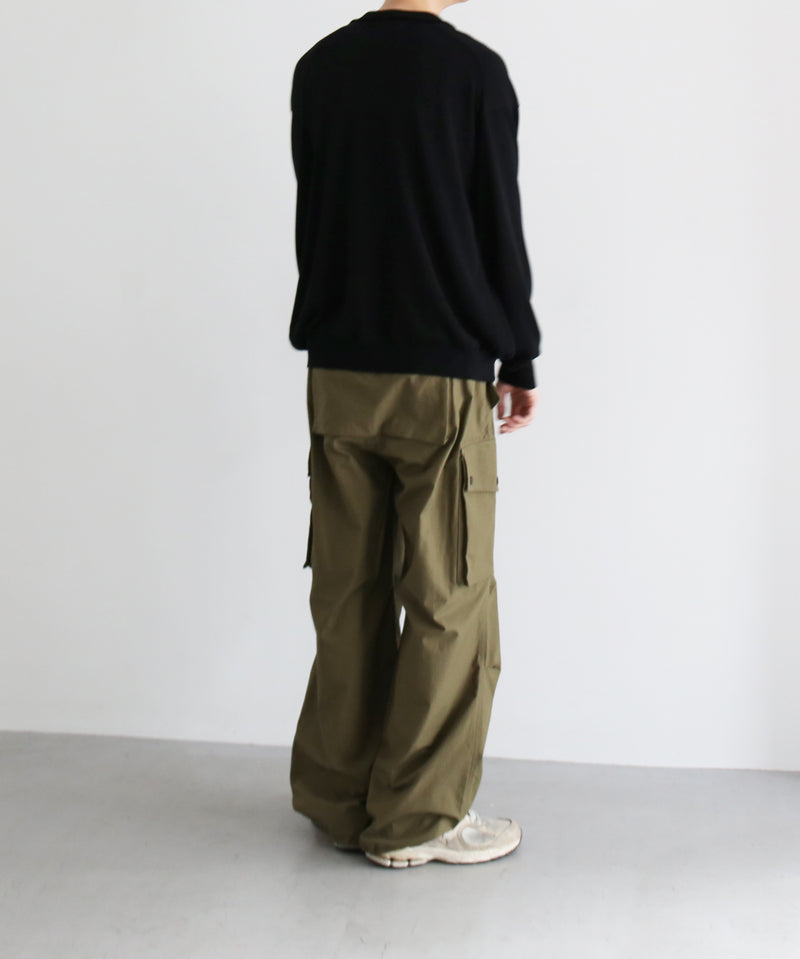 【EXCLUSIVE】crepuscule Open collar knit shirt "BLACK"