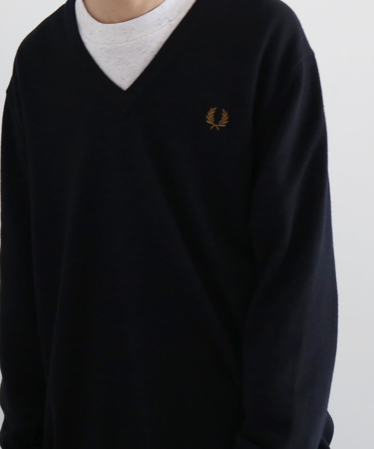 FRED PERRY Classic v neck jumper "NAVY"