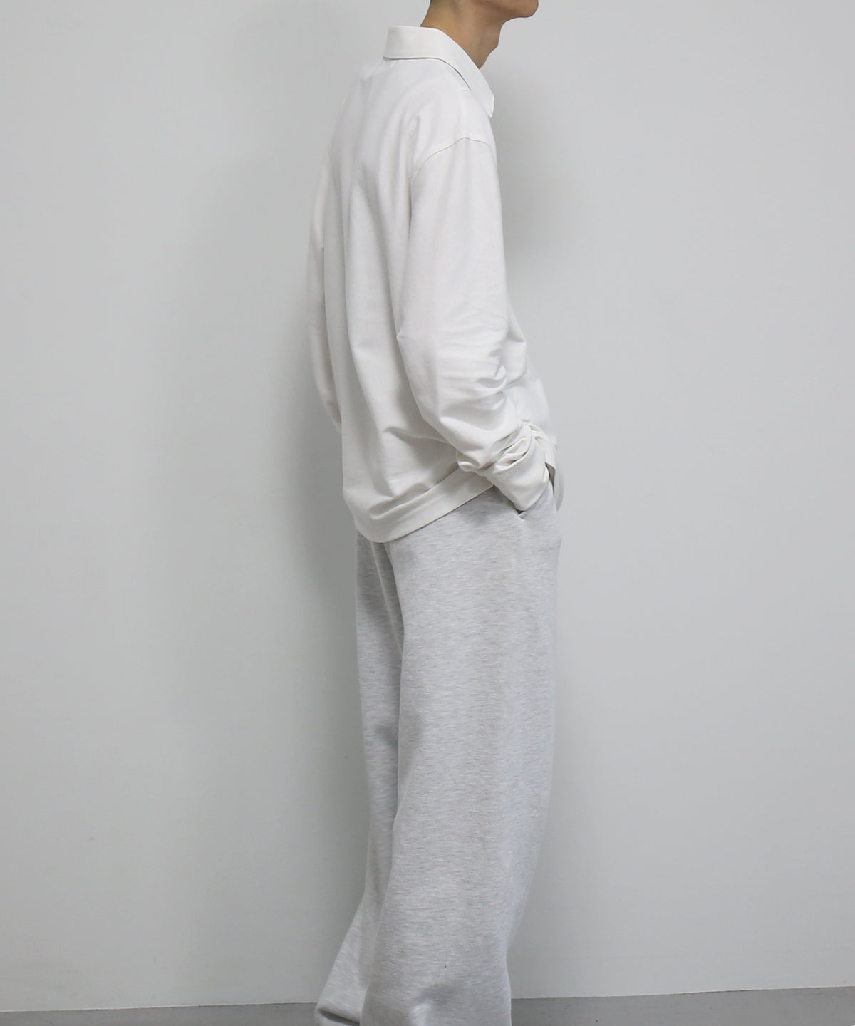 FRED PERRY Craig green longsleeve v overlay poloshirt "SNOW WHITE"