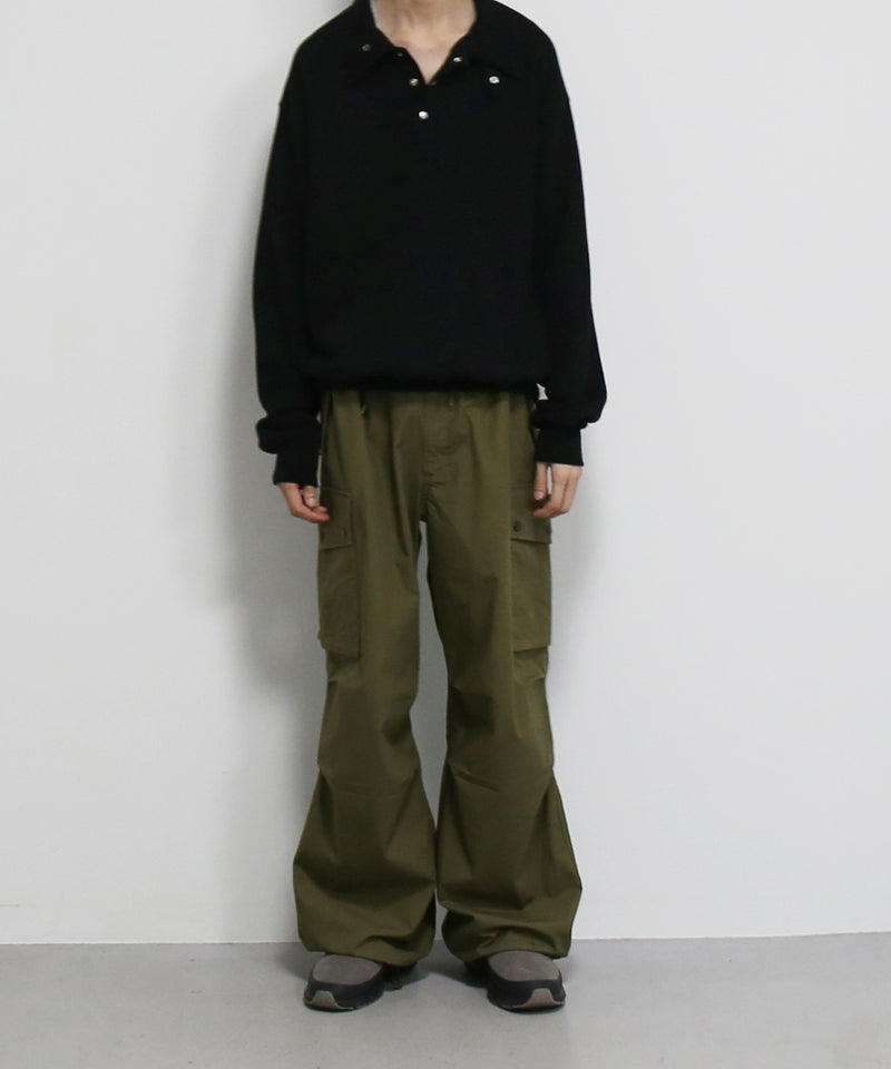 OLD FOLK HOUSE  Half-snap sweatshirt "BLACK"
