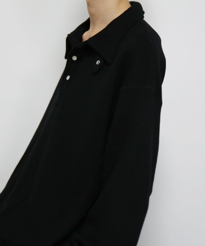 OLD FOLK HOUSE  Half-snap sweatshirt "BLACK"