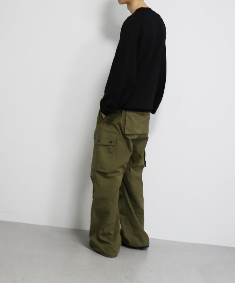 OLD FOLK HOUSE Washable wool sweatshirt "BLACK"