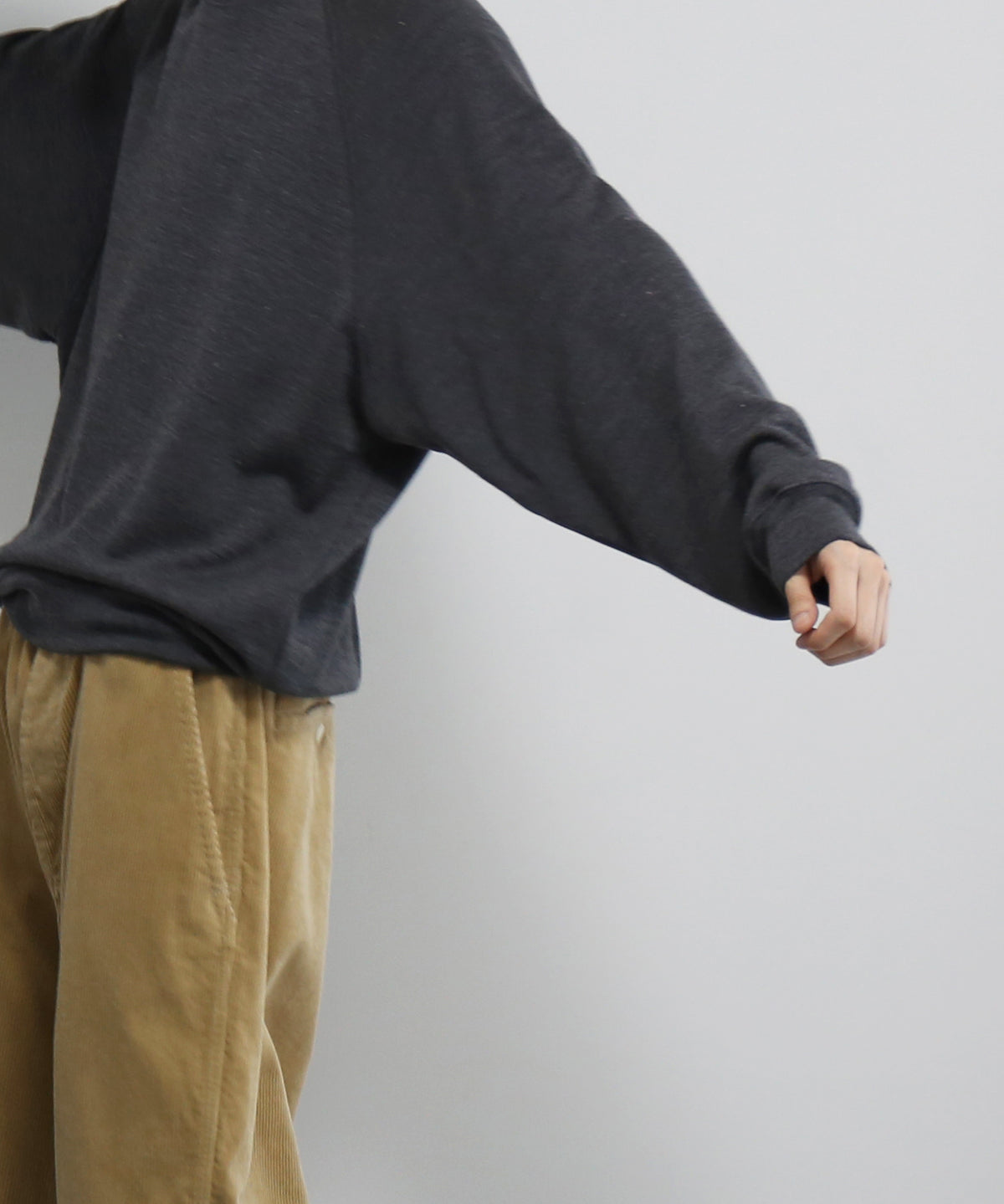 OLD FOLK HOUSE Washable wool sweatshirt "HEATHER GRAY"