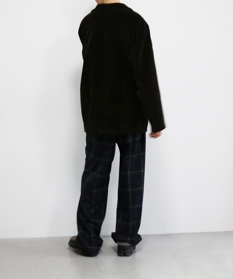 OLD FOLK HOUSE Cotton & rayon corduroy tailored jacket "DARK BROWN"