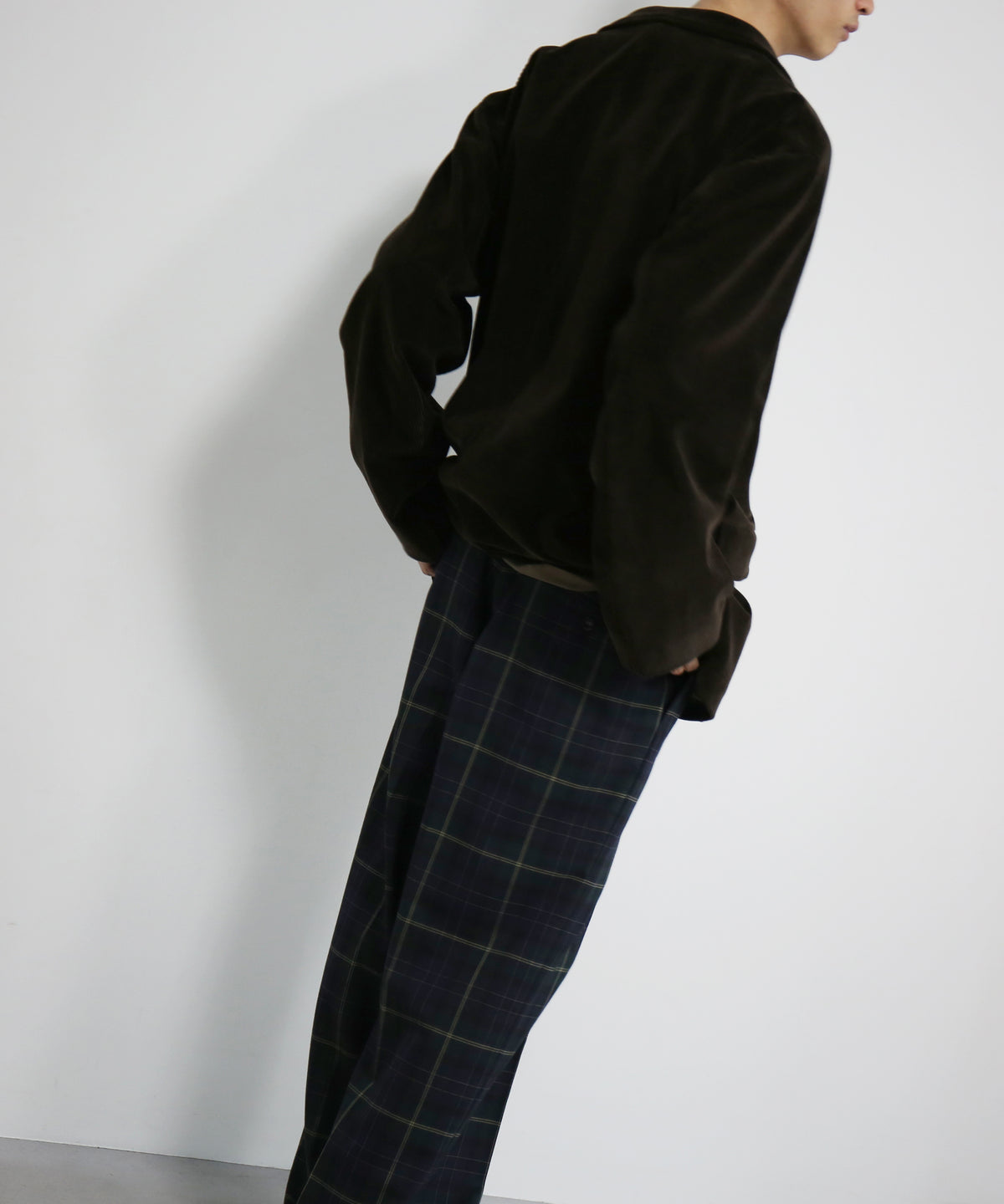 OLD FOLK HOUSE Cotton & rayon corduroy tailored jacket "DARK BROWN"