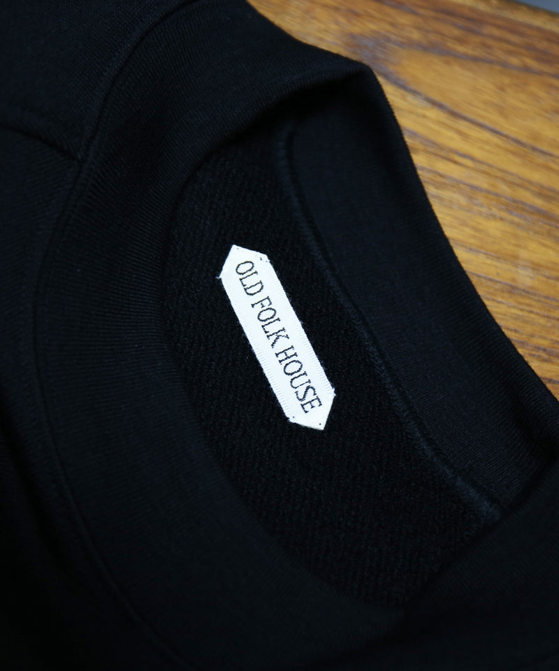 OLD FOLK HOUSE Washable wool sweatshirt "BLACK"