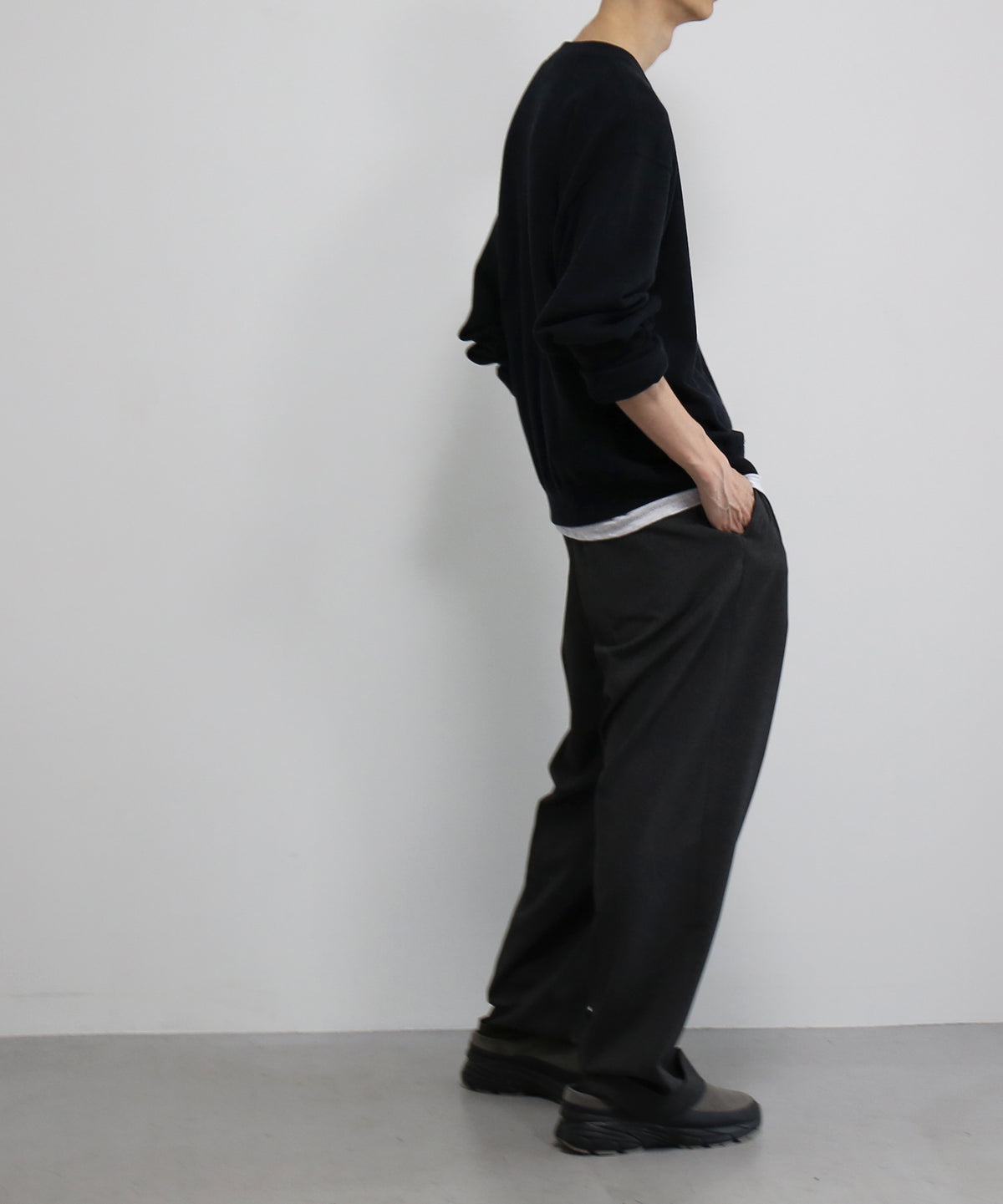 crepuscule Co/wo moss stitch p/o "BLACK"