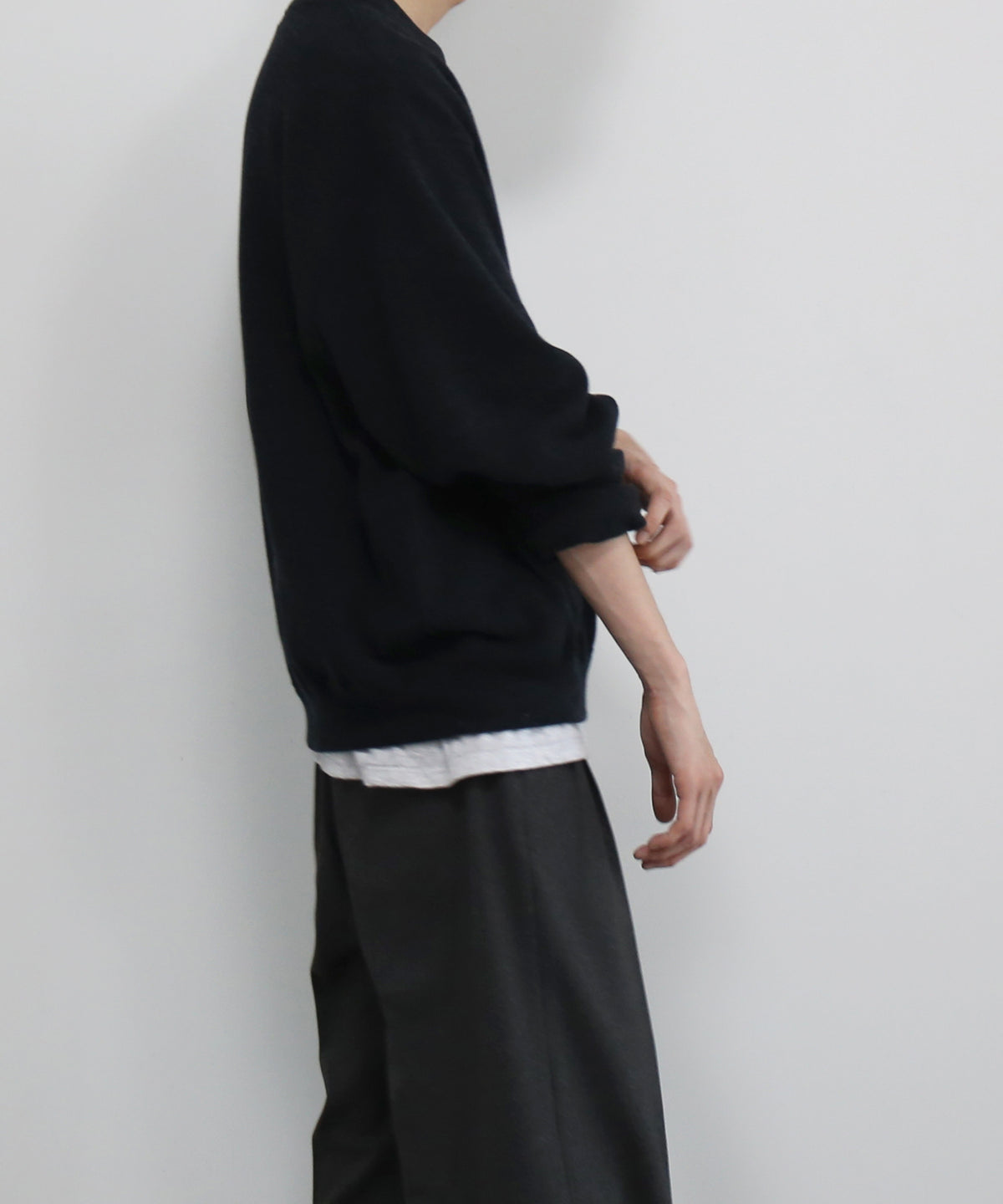 crepuscule Co/wo moss stitch p/o "BLACK"