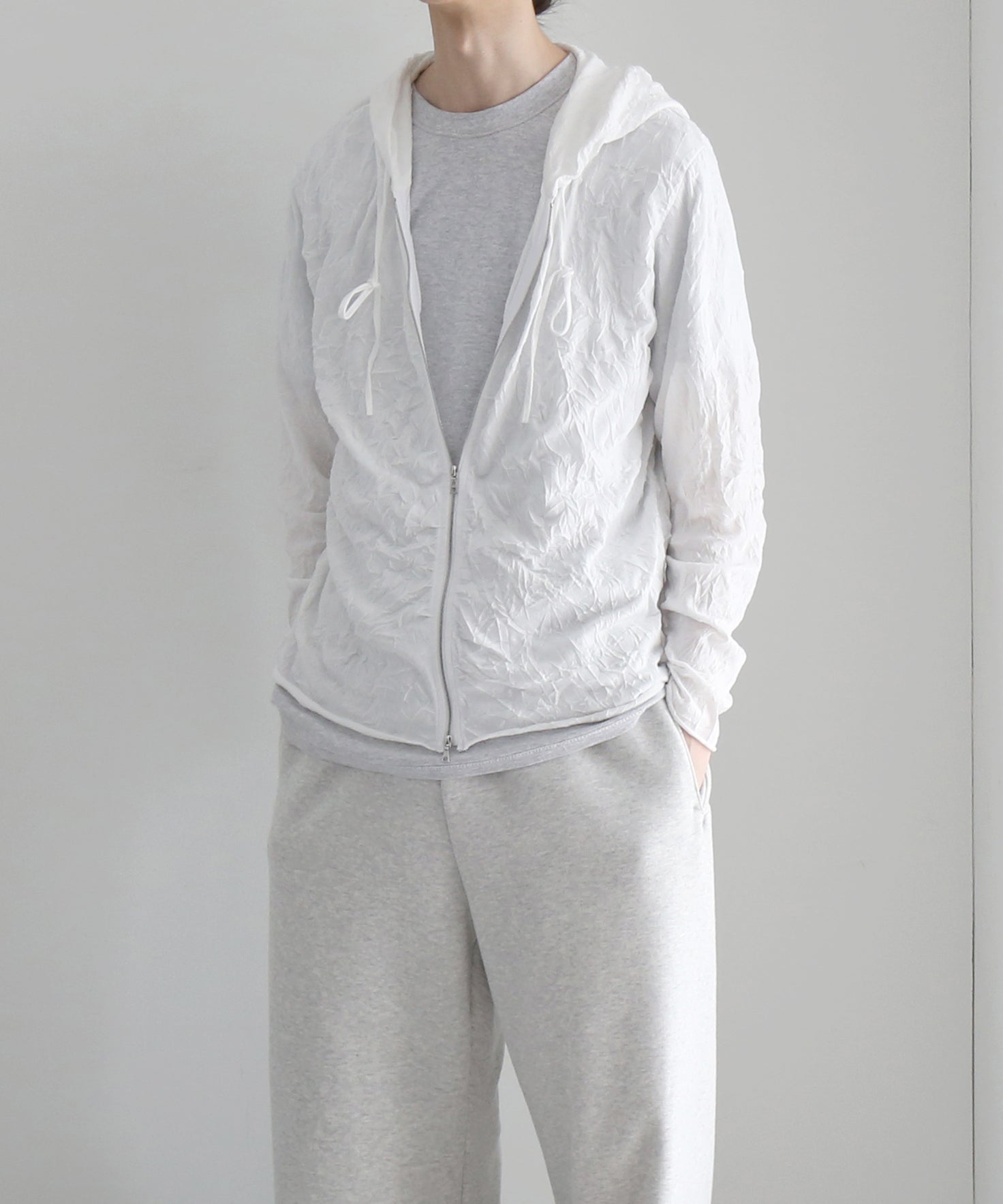 POST ARCHIVE FACTION(PAF) Zip hoodie "GREY"