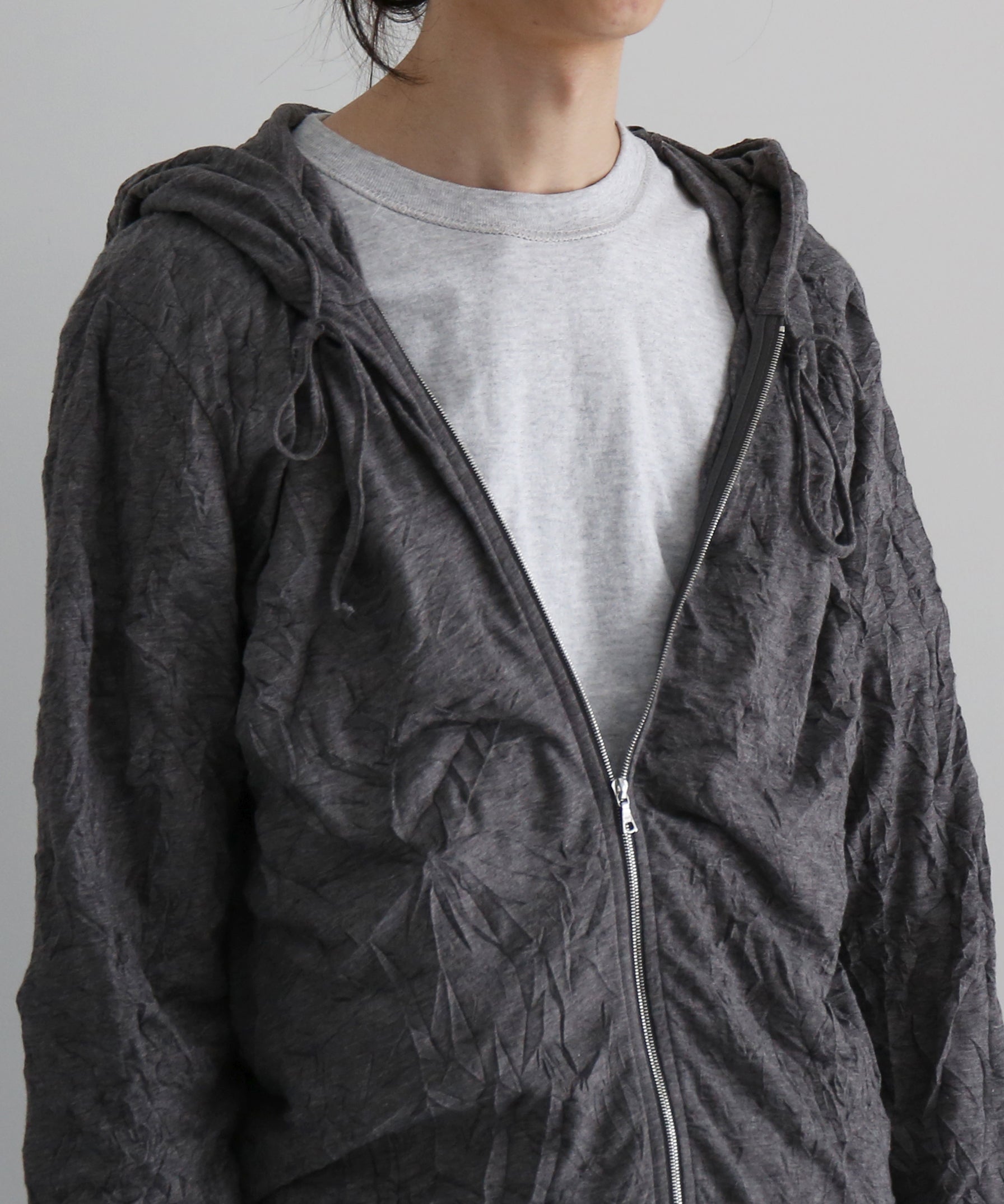 POST ARCHIVE FACTION(PAF) Zip hoodie "GREY"