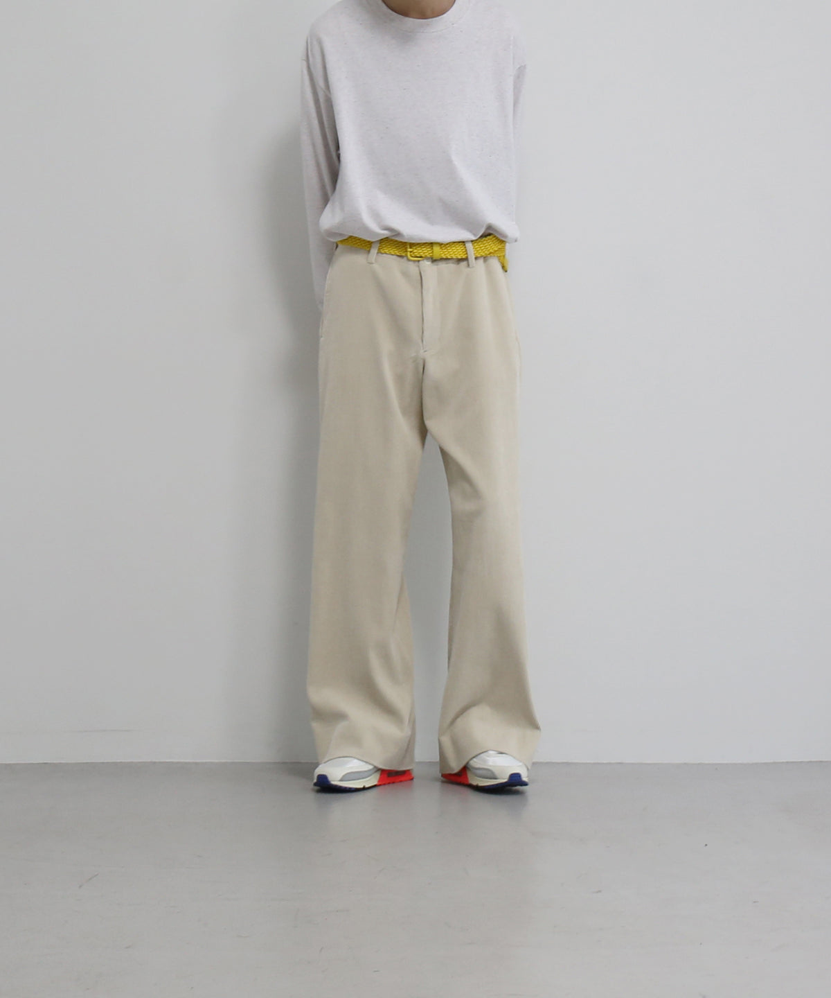 OLD FOLK HOUSE Cotton & rayon corduroy pants "OFF-WHITE"