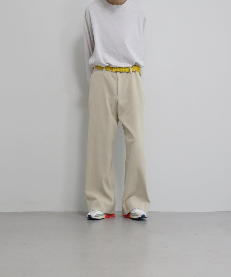 OLD FOLK HOUSE Cotton & rayon corduroy pants "OFF-WHITE"