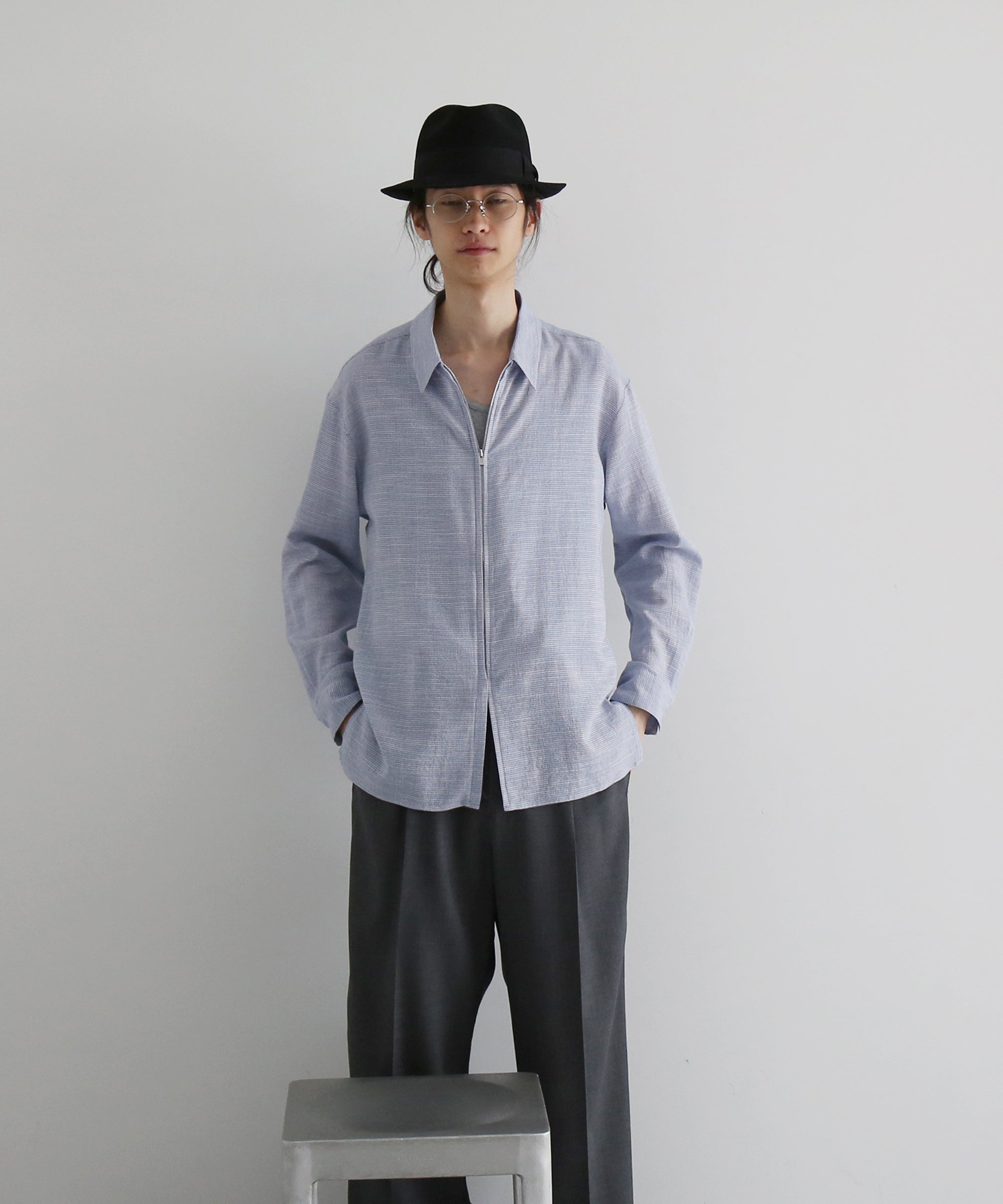 POST ARCHIVE FACTION(PAF) Zip shirt "CHARCOAL"