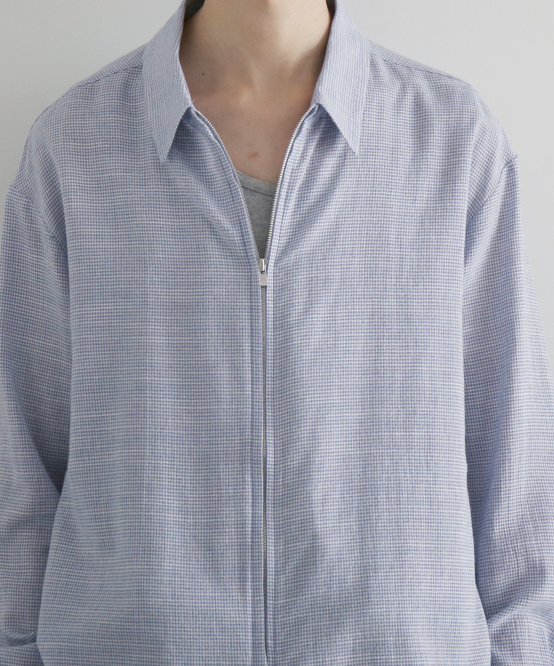 POST ARCHIVE FACTION(PAF) Zip shirt "BLUE"