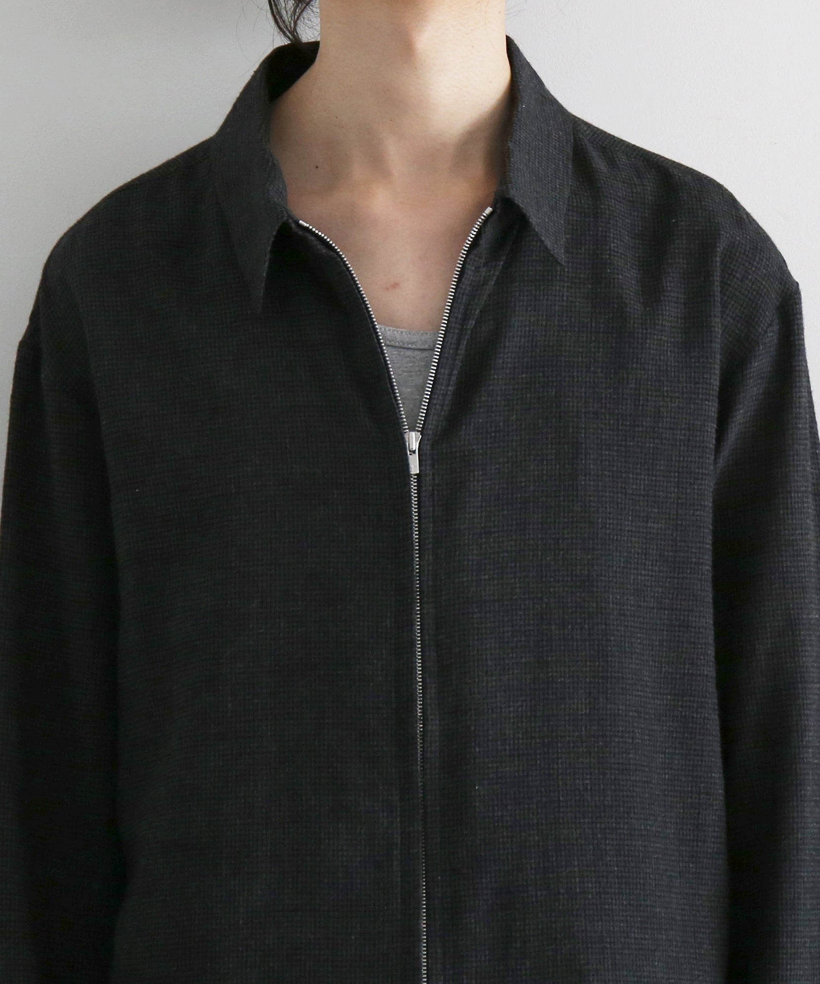 POST ARCHIVE FACTION(PAF) Zip shirt "CHARCOAL"