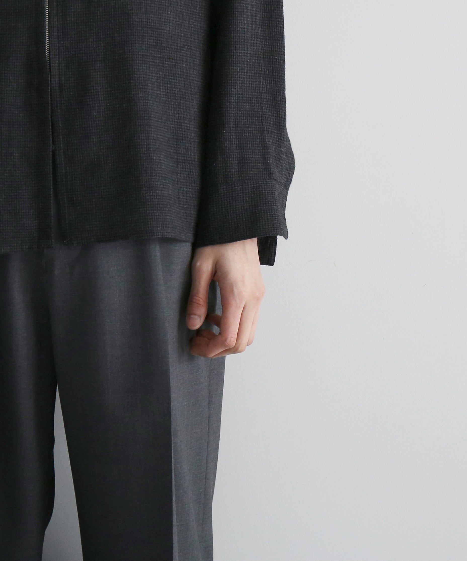 POST ARCHIVE FACTION(PAF) Zip shirt "CHARCOAL"