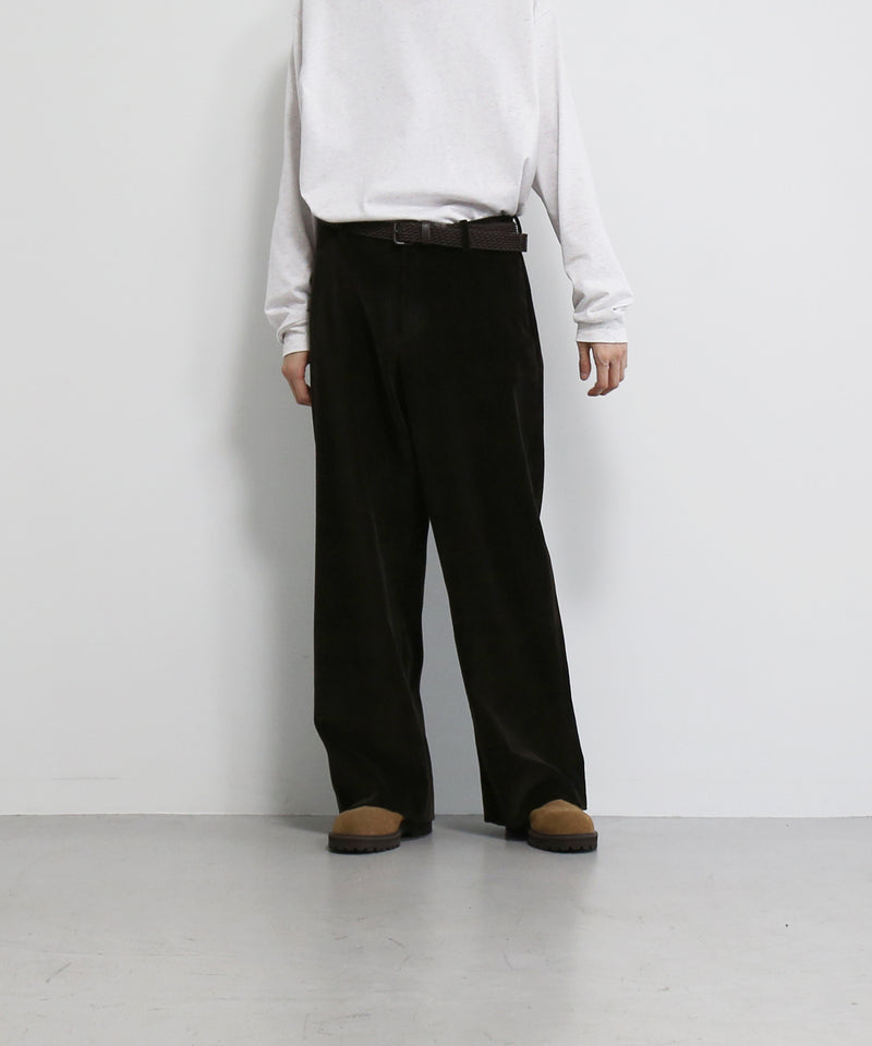 OLD FOLK HOUSE Cotton & rayon corduroy pants "OFF-WHITE"