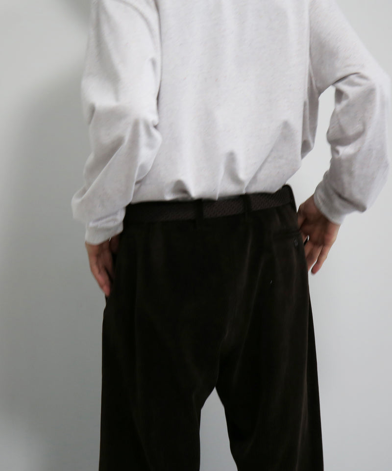 OLD FOLK HOUSE Cotton & rayon corduroy pants "DARK BROWN"