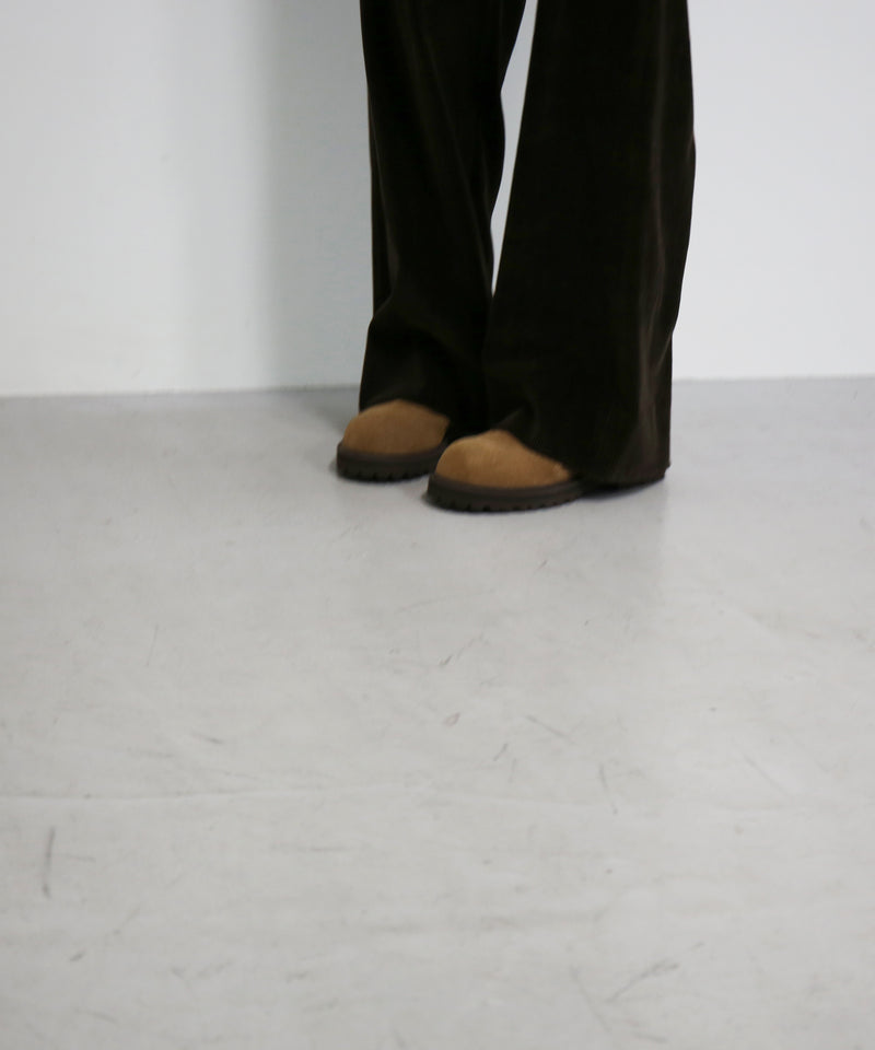 OLD FOLK HOUSE Cotton & rayon corduroy pants "DARK BROWN"