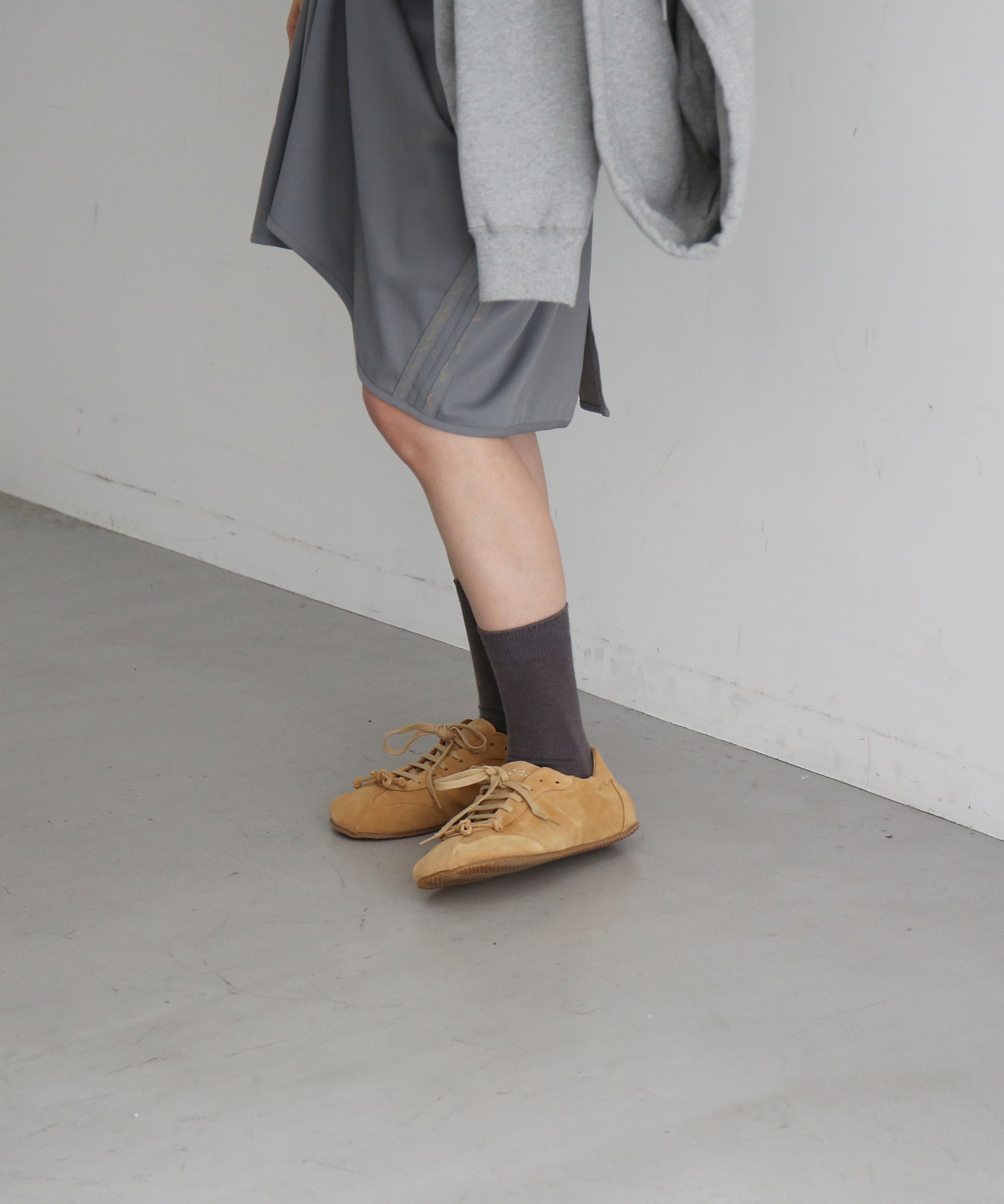ABRA Sneaker ballerina shearling "BEIGE SUEDE"