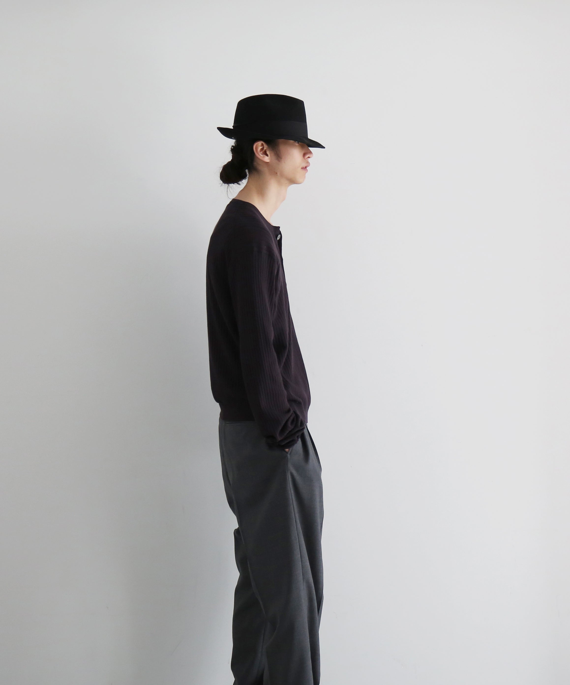 OUR LEGACY Fine henley “NOBLE NAVY COTTON CREPE”