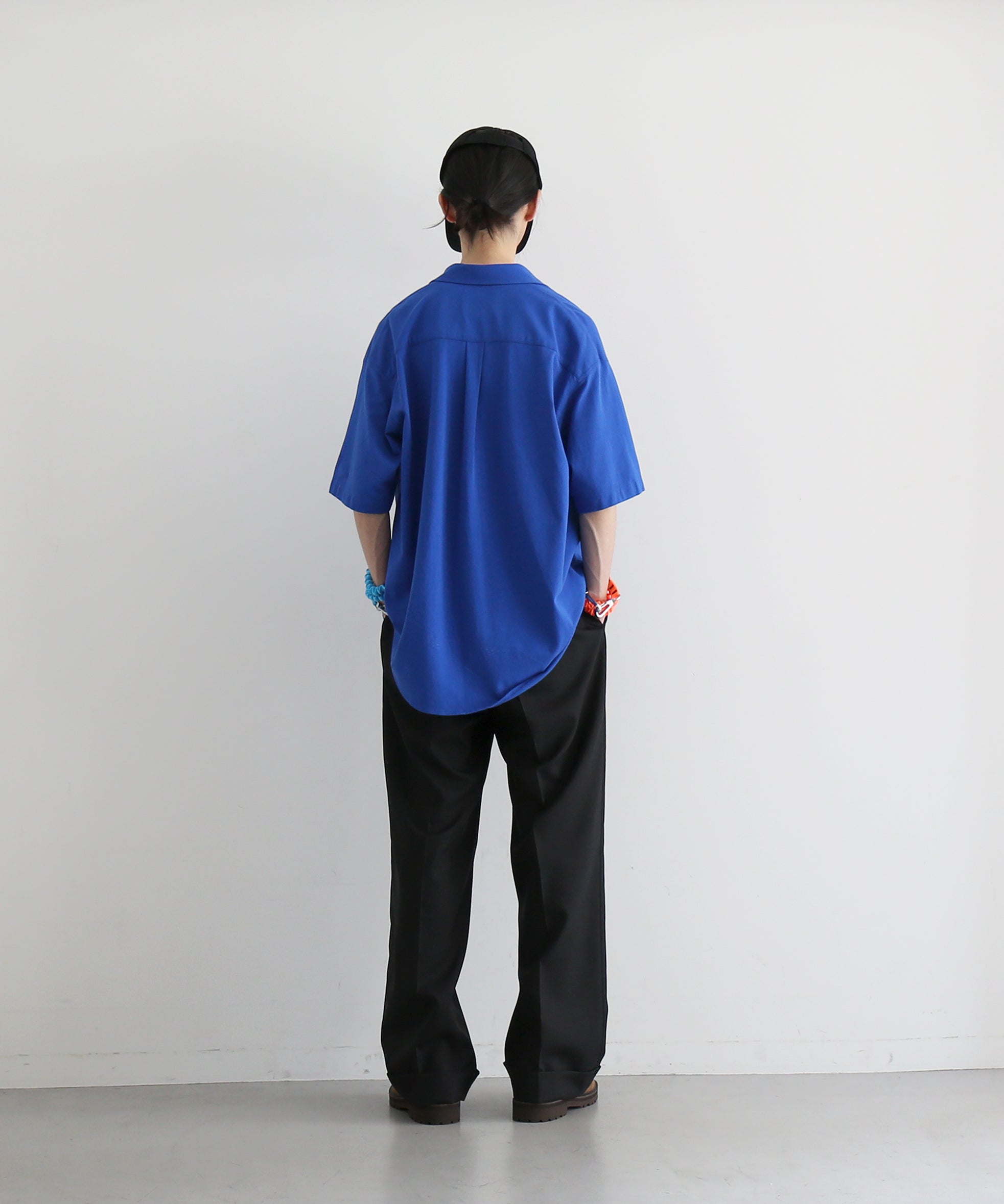 KAIKO Wool wide slacks "BLACK"