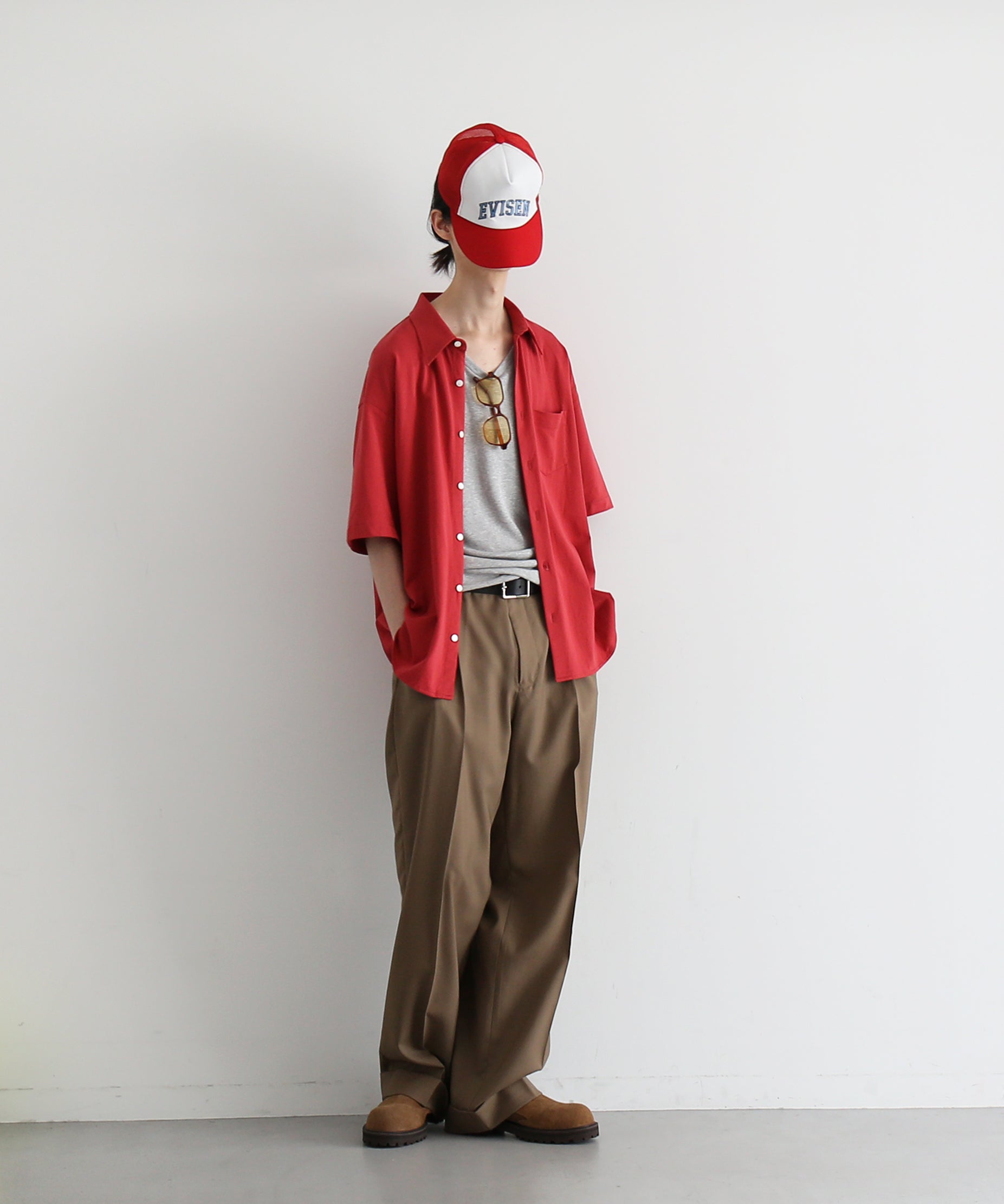 KAIKO Wool wide slacks "BLACK"