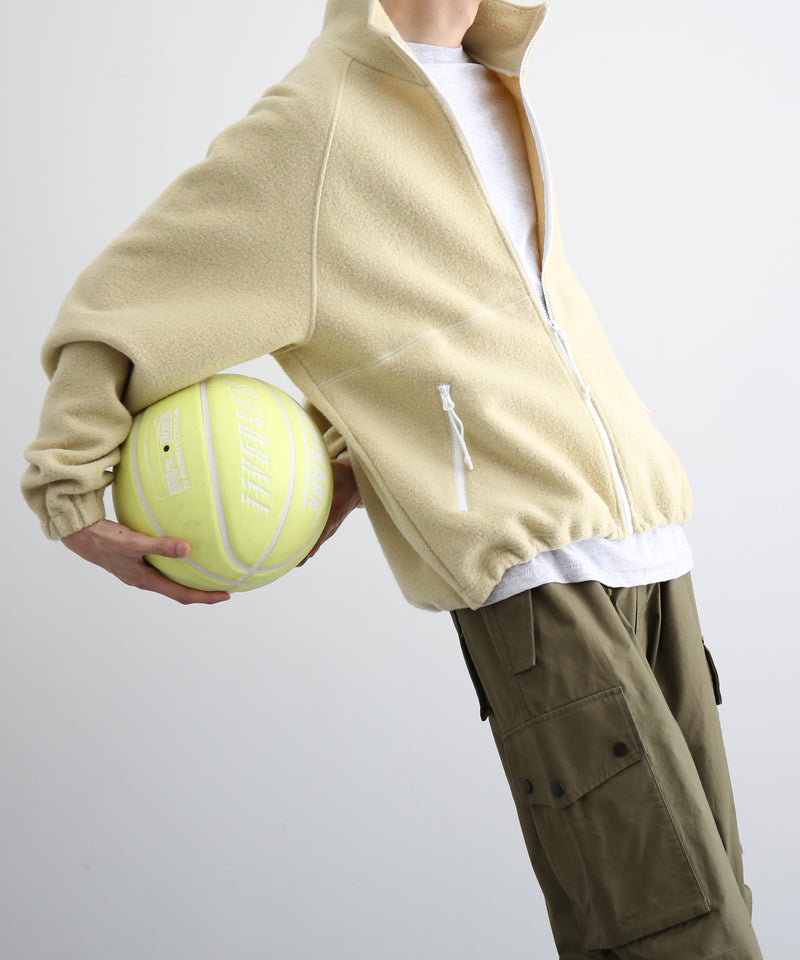 URU Pile knit - zip up blouson "L.YELLOW"