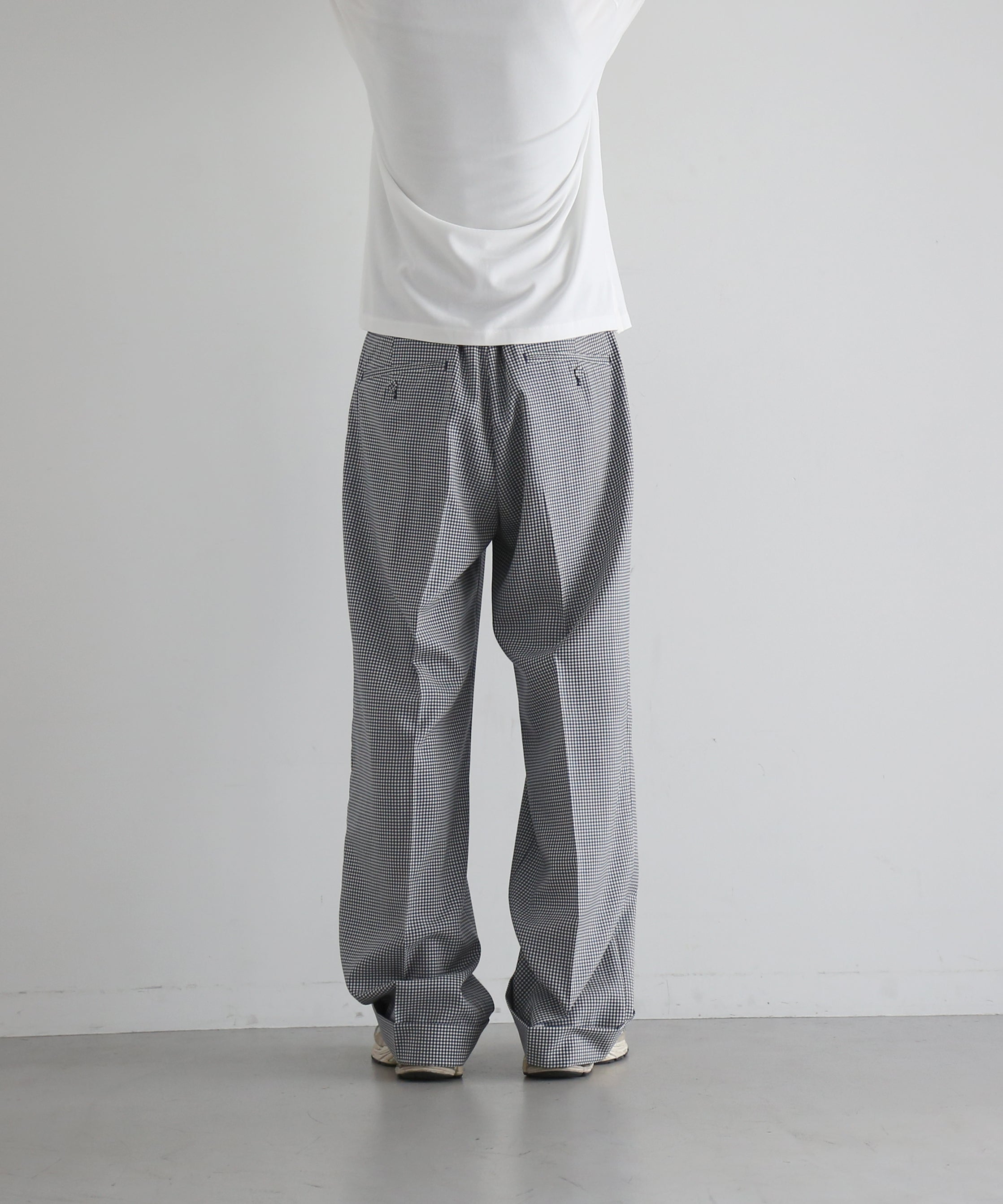 KAIKO Wool wide slacks "GINGHAM CHECK"