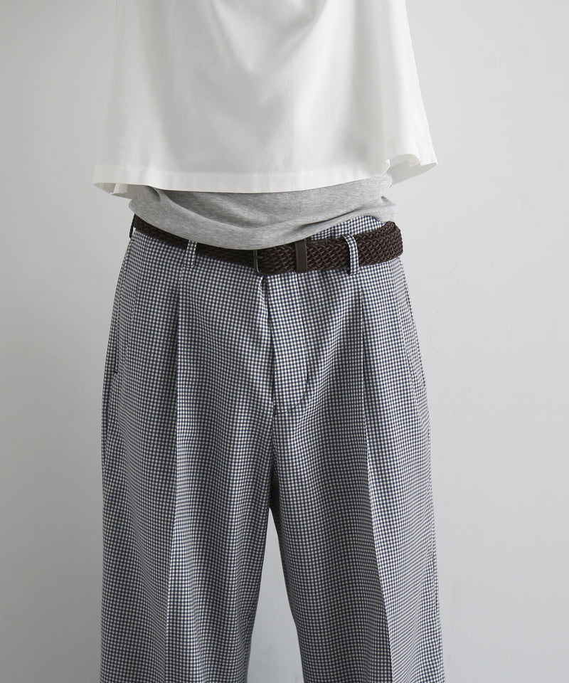 KAIKO Wool wide slacks "GINGHAM CHECK"