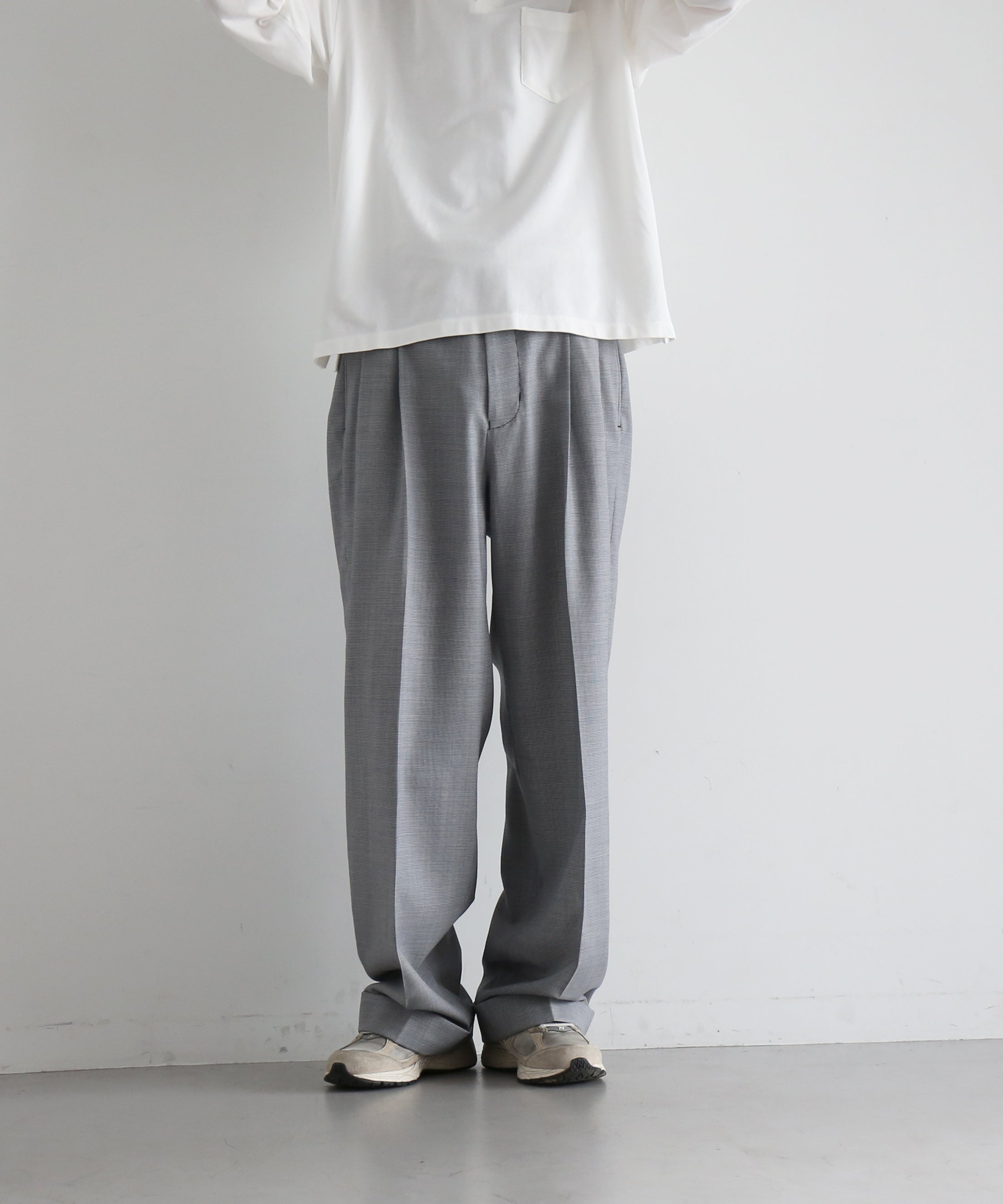 KAIKO Wool wide slacks "BLACK"