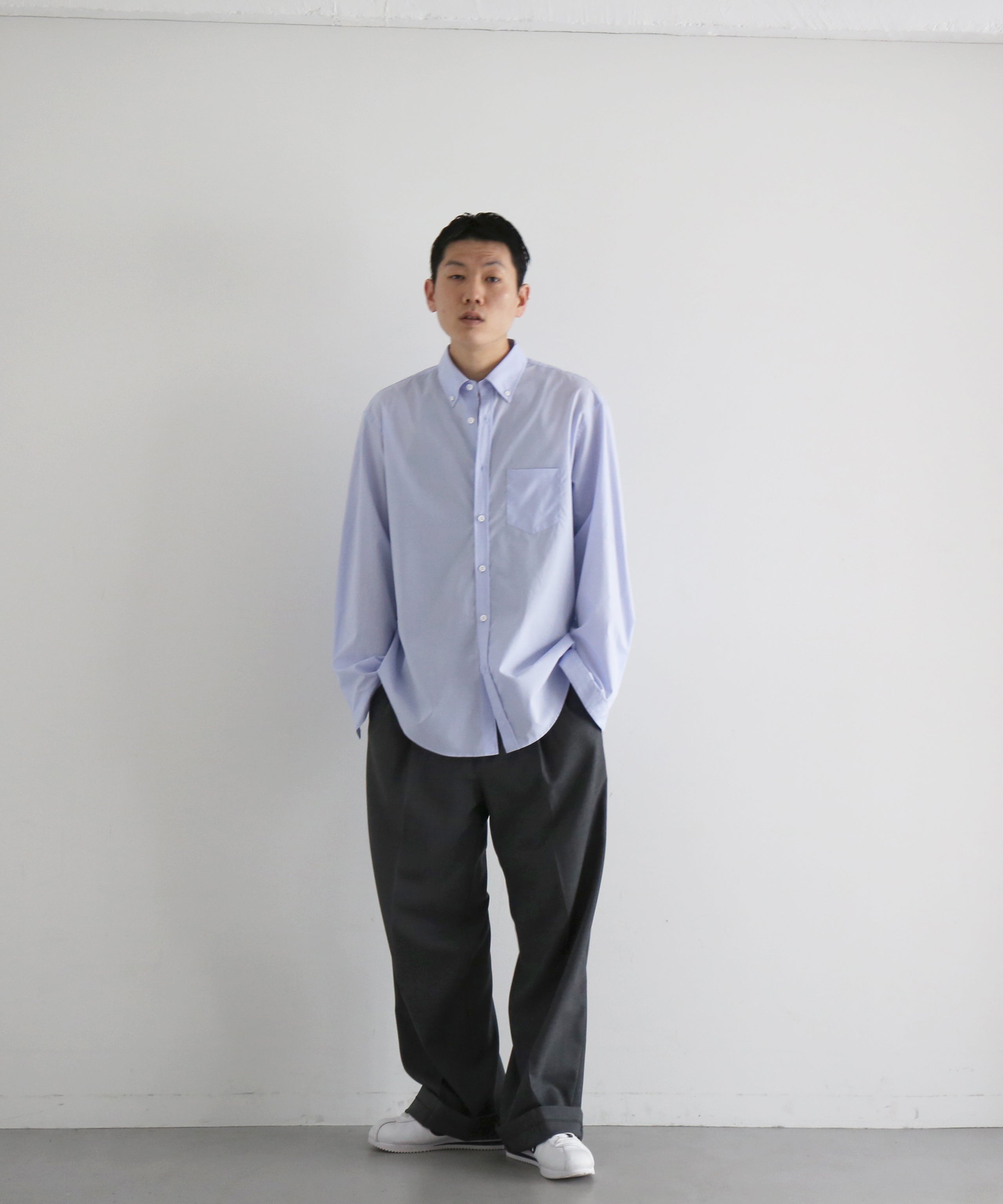 DIGAWEL Buttondown shirt "BLUE"