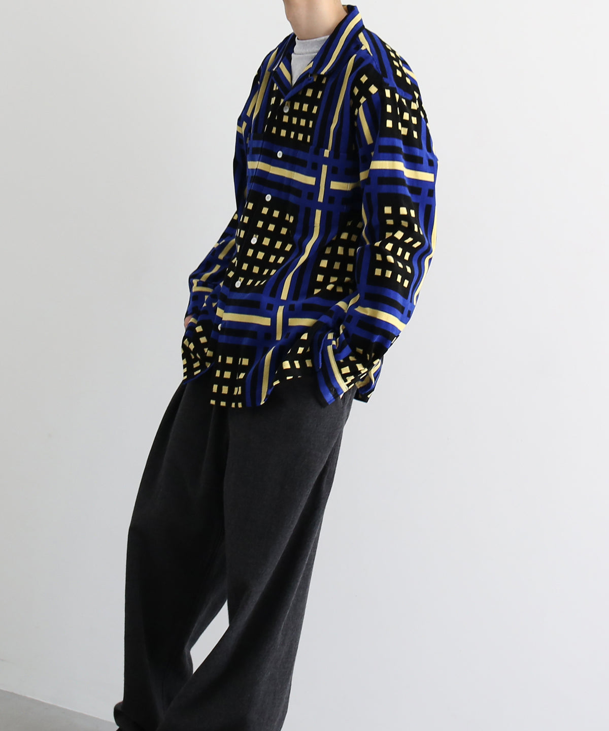 COTTON PAN ハンター l/s コーデュロイシャツ beach型 "BLUE"