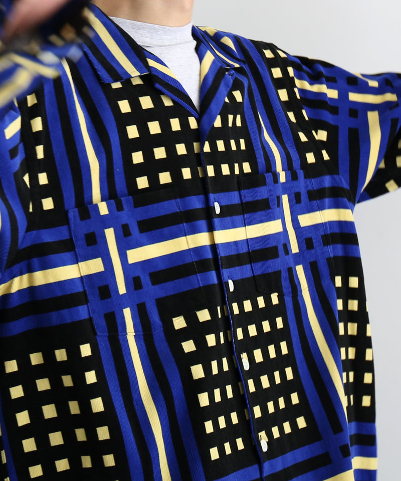 COTTON PAN ハンター l/s コーデュロイシャツ beach型 "BLUE"