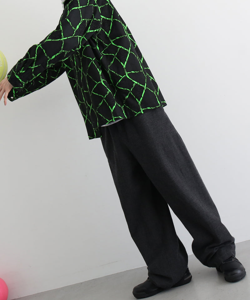 COTTON PAN Peter times l/s ネルシャツ beach型 "BLACK×GREEN"