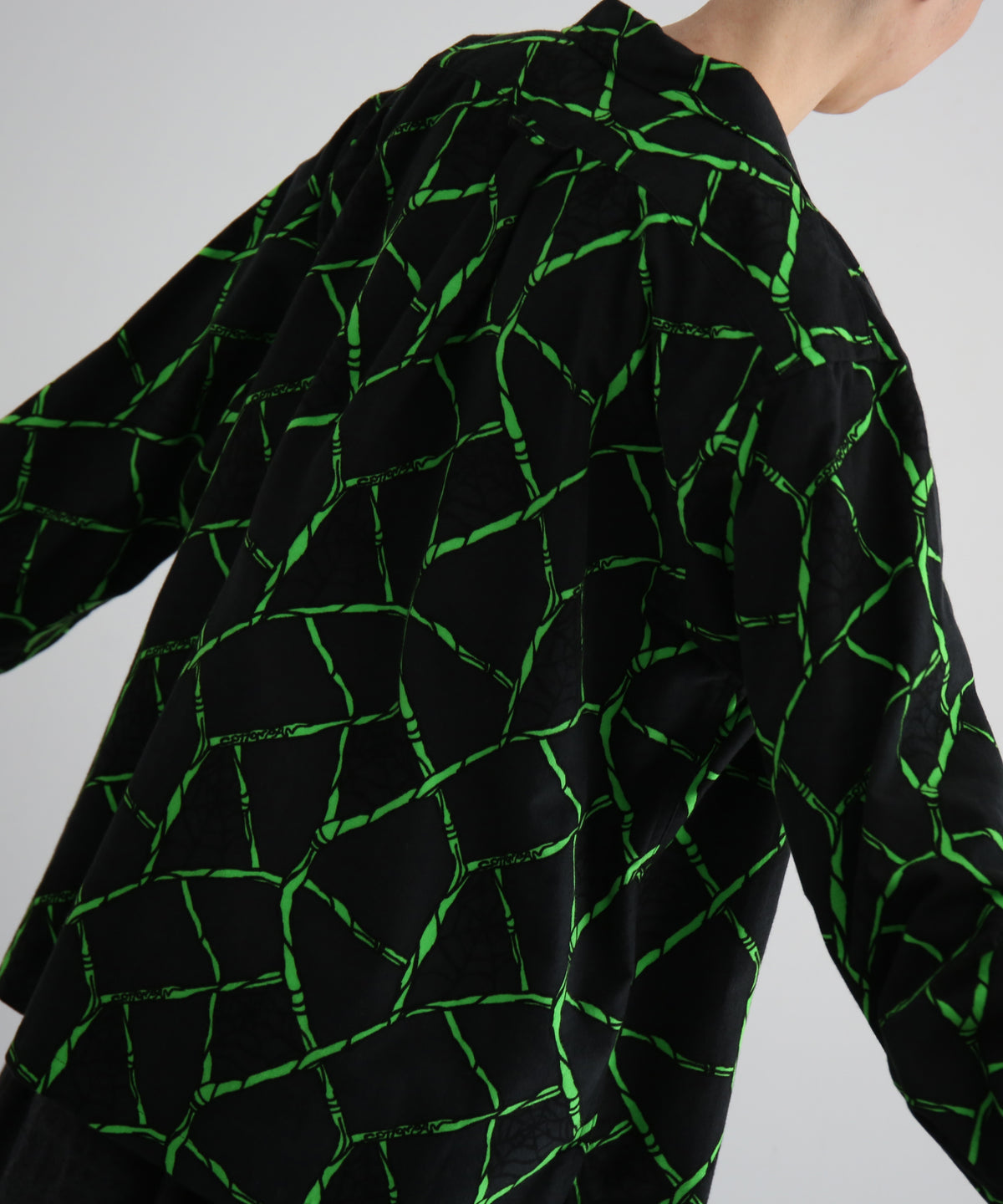 COTTON PAN Peter times l/s ネルシャツ beach型 "BLACK×GREEN"