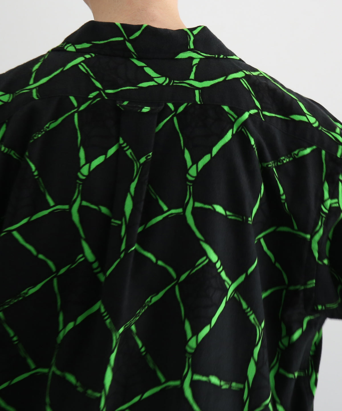 COTTON PAN Peter times l/s ネルシャツ beach型 "BLACK×GREEN"