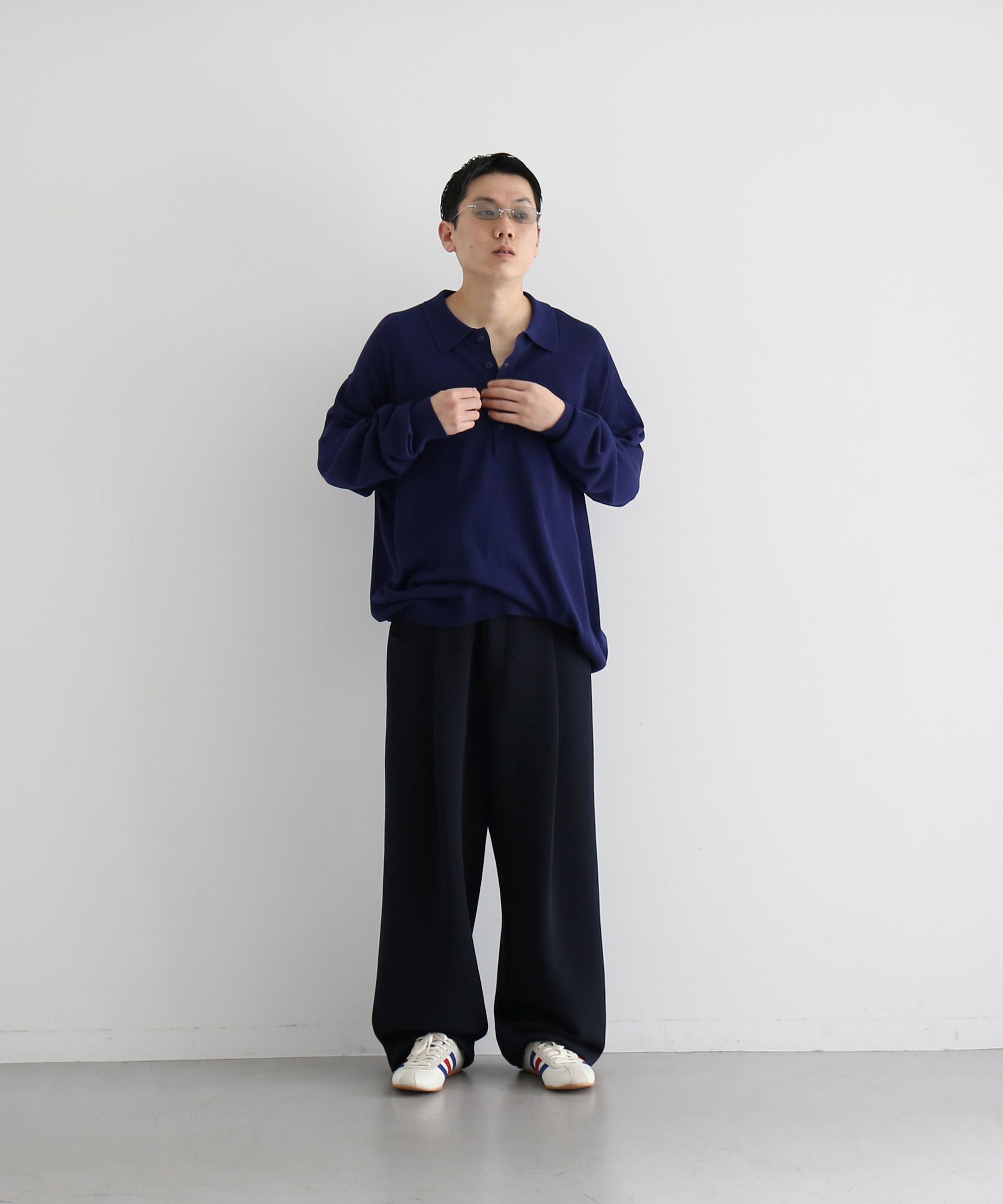 【EXCLUSIVE】crepuscule L/s polo "BLUE"