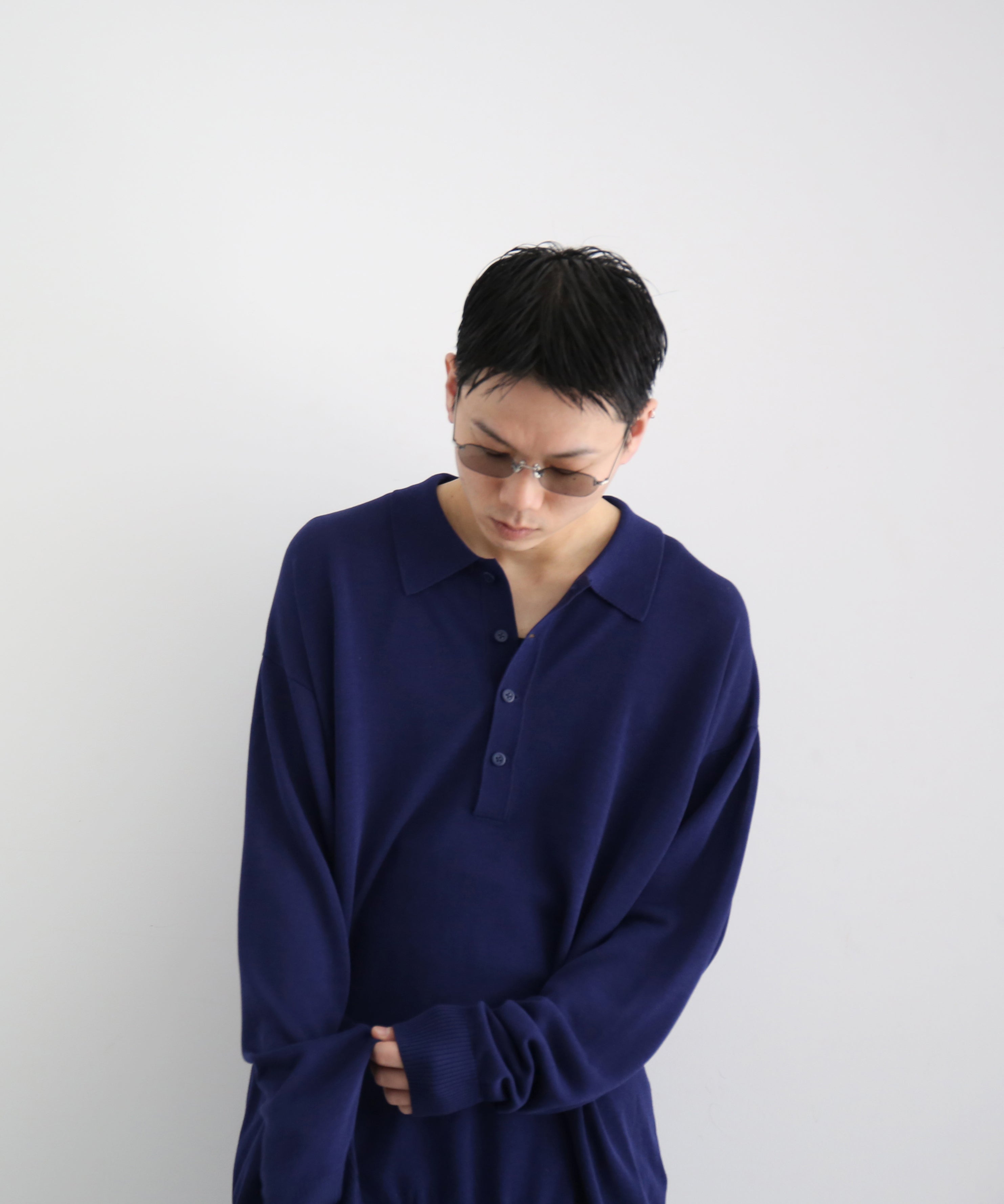 【EXCLUSIVE】crepuscule L/s polo "BLUE"
