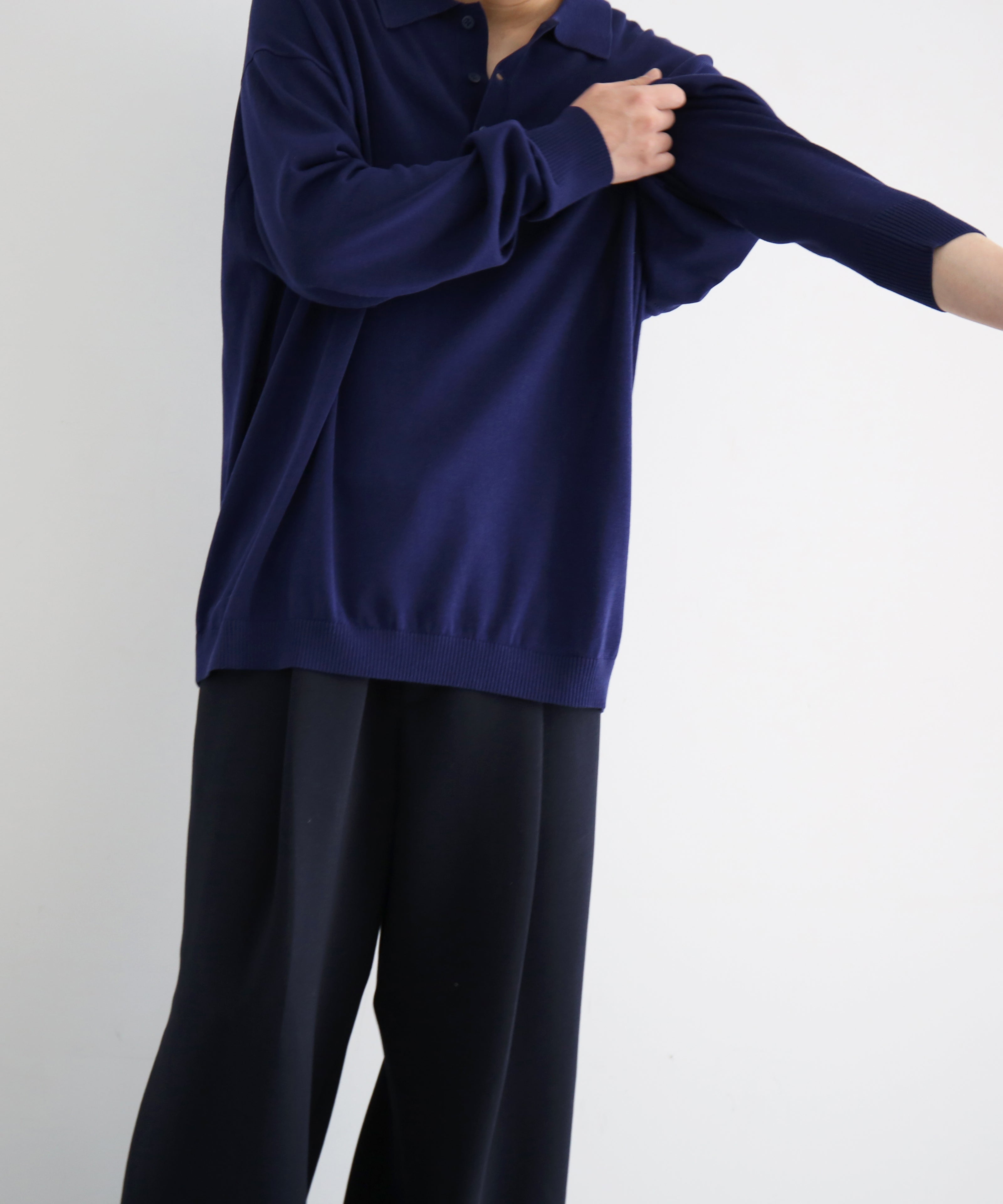 【EXCLUSIVE】crepuscule L/s polo "BLUE"