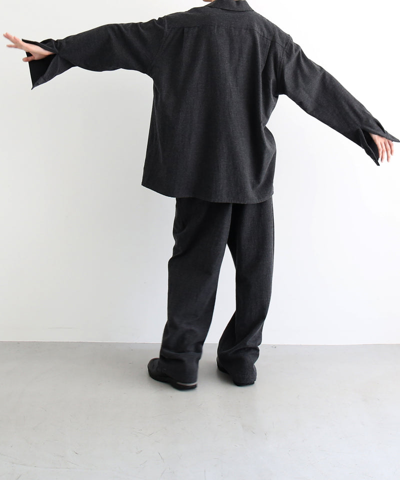 URU Shirt - regular collar l/s shirt "CHARCOAL"