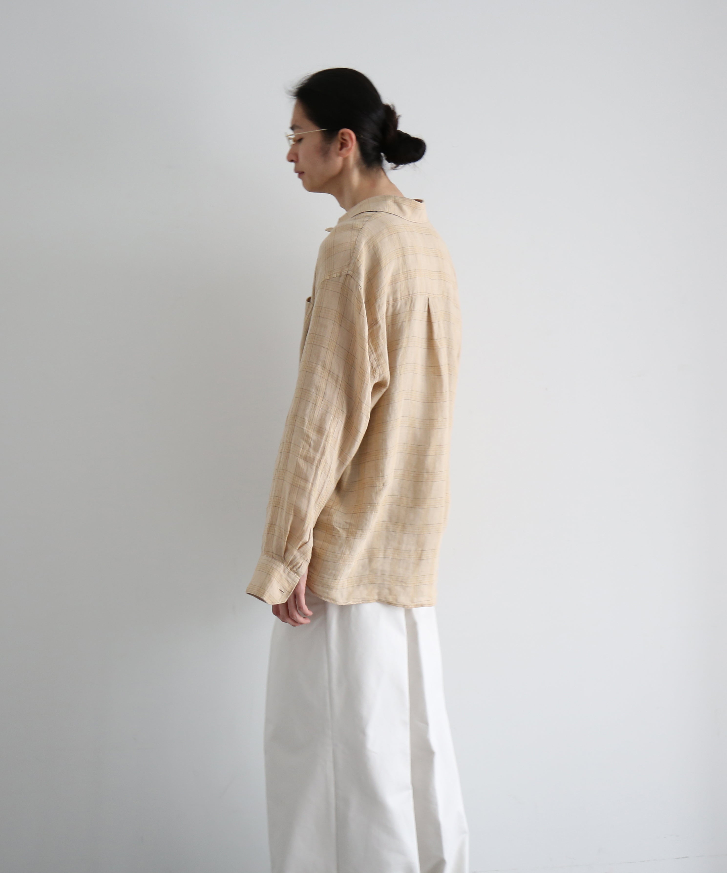 OUR LEGACY Above shirt "VACAY CHECK GAUZE LINEN"