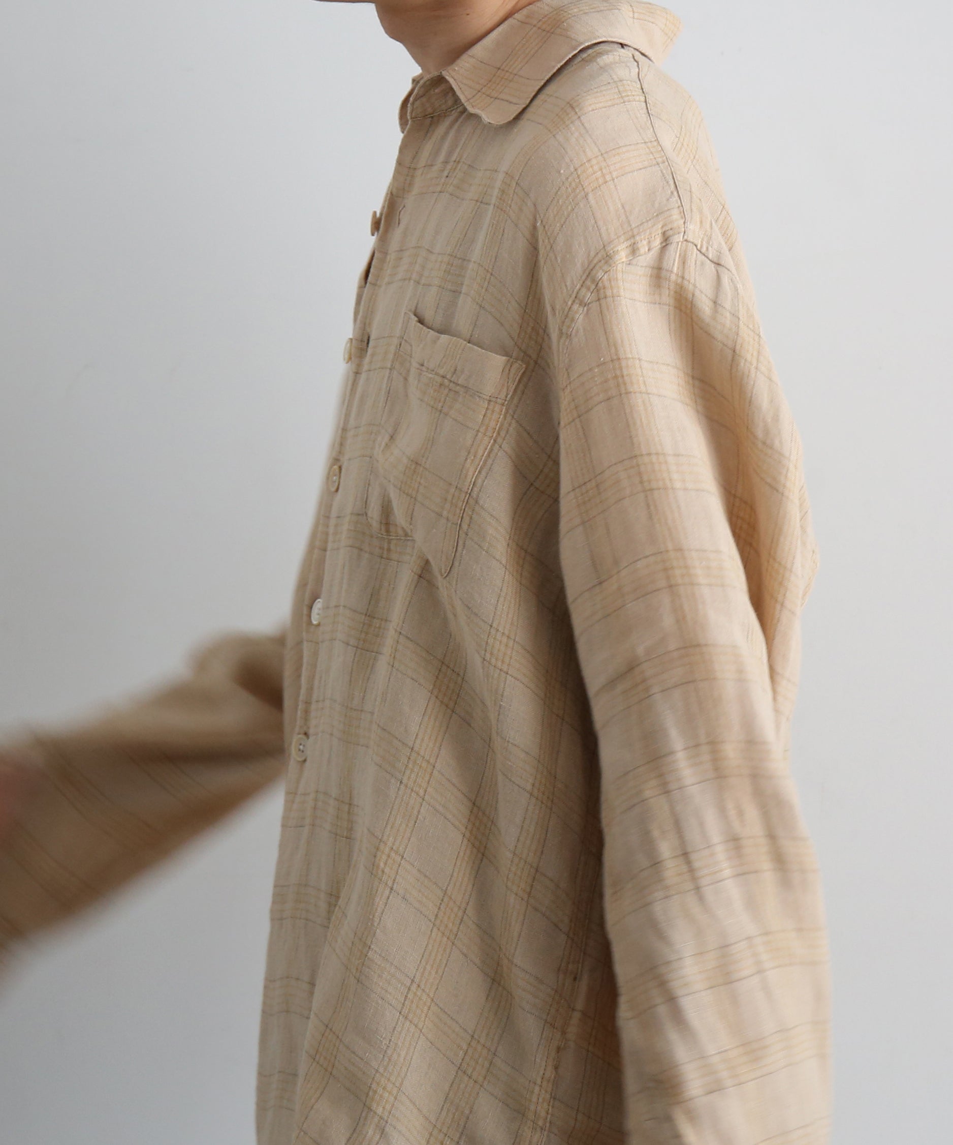 OUR LEGACY Above shirt "VACAY CHECK GAUZE LINEN"