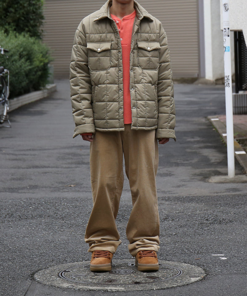 UNUSED Us 2570 padding quilted shirt "TAUPE"